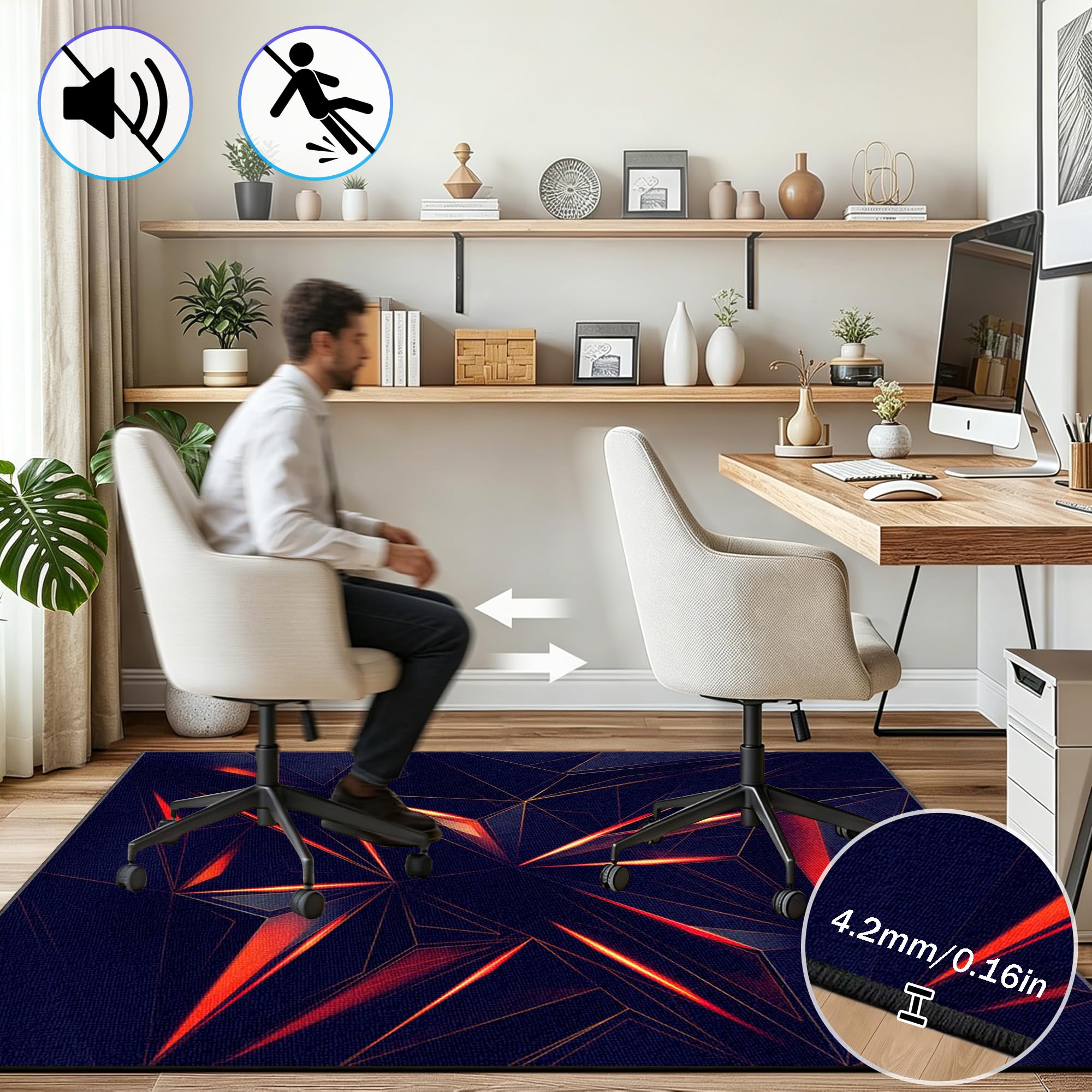 Tapis de Sol Gamer, Tapis Chaise de Bureau 200 x 220 cm