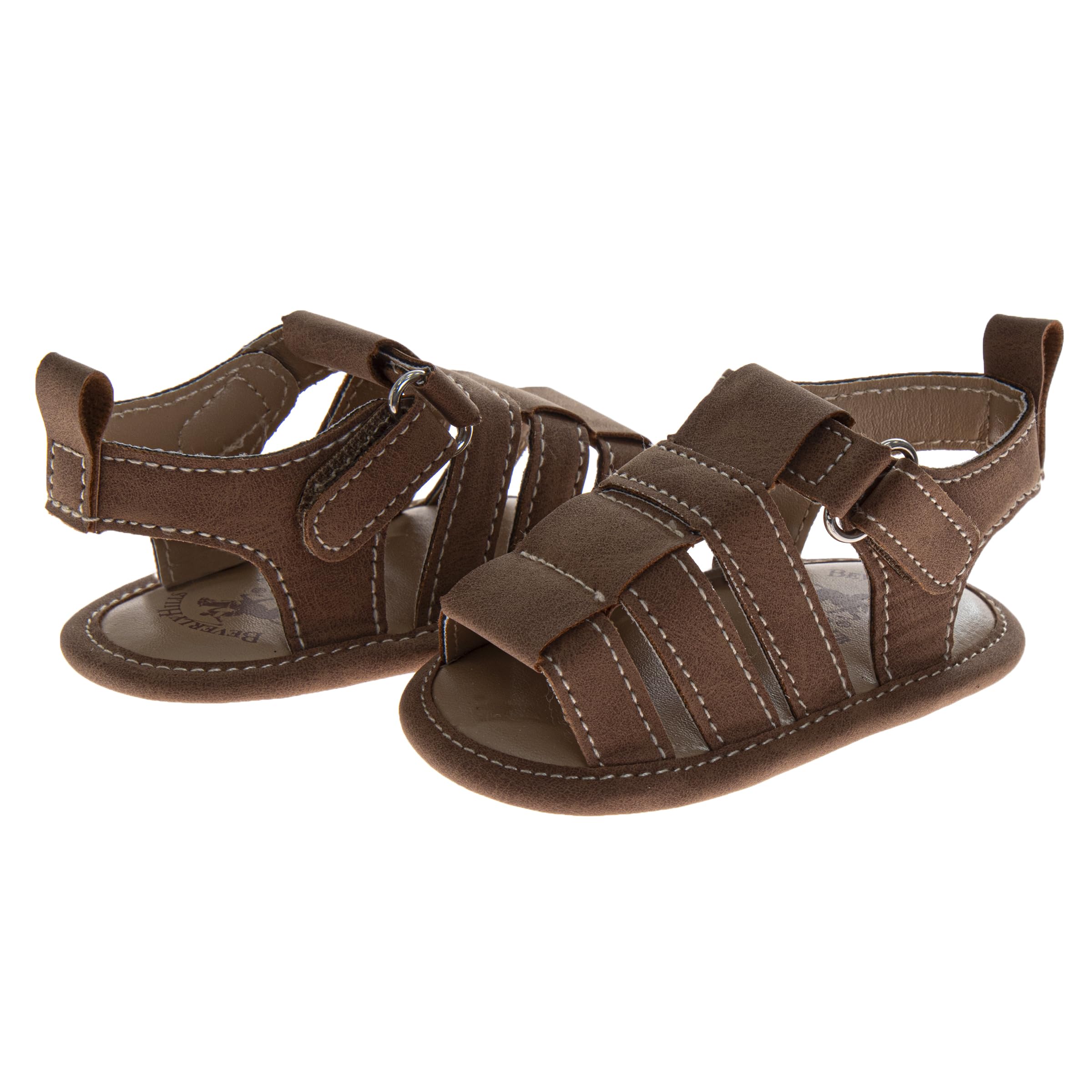 Josmo Boys Newborn Sandals Baby Shoes, Brown, 4 Infant