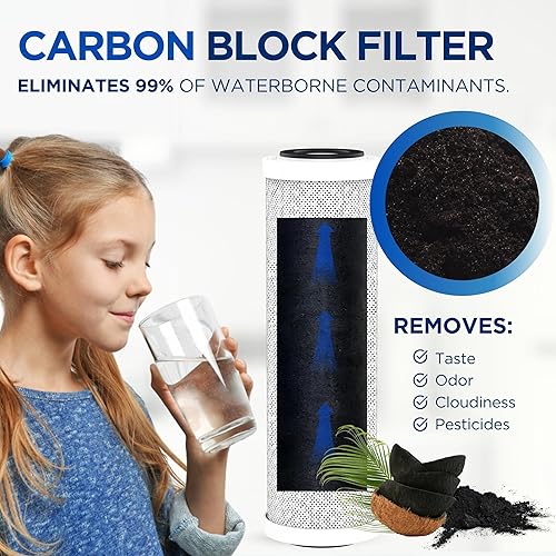 Miniatura 5 de Kit completo de 4 filtros de agua RO para el sistema Krystal Pure KR10, incluye filtro RO de membrana, filtros de bloque de carbono y filtro de