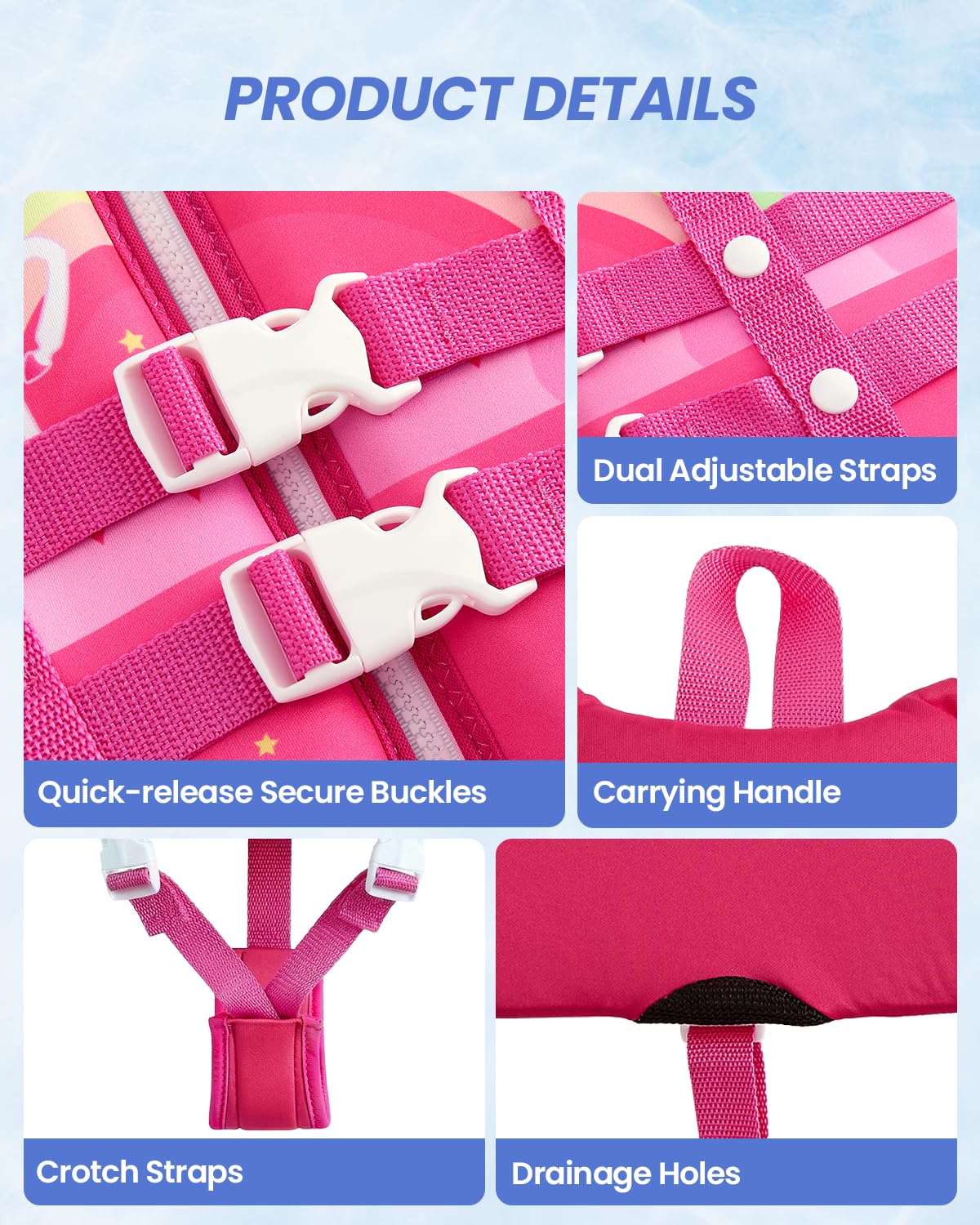Gogokids Gilet de Bain pour Enfants - Garçons Gilet de Natation, Gilet de Flottabilité en Néoprène pour Les Enfants de 2 à 9 Ans