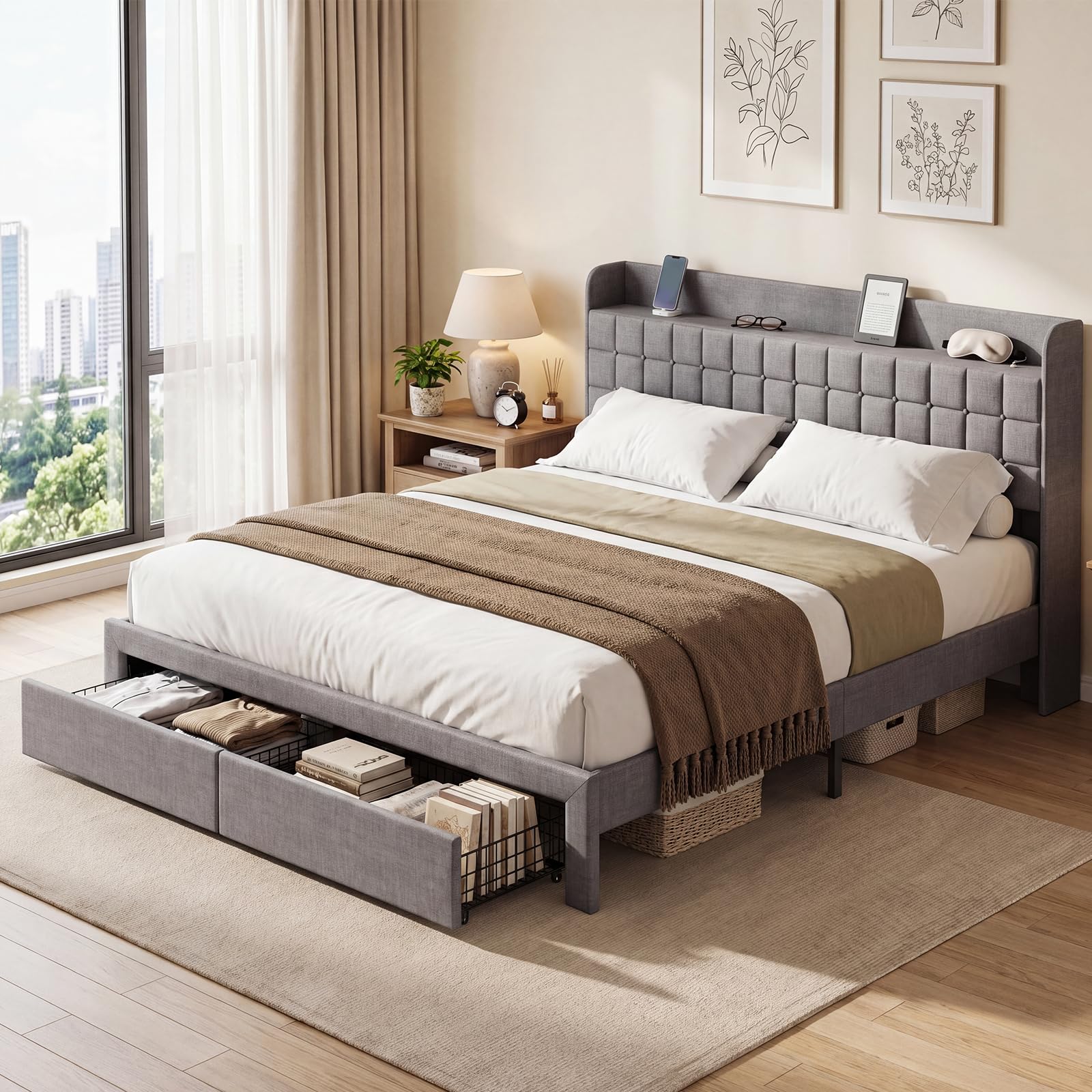 DUMOS King Bed Frame