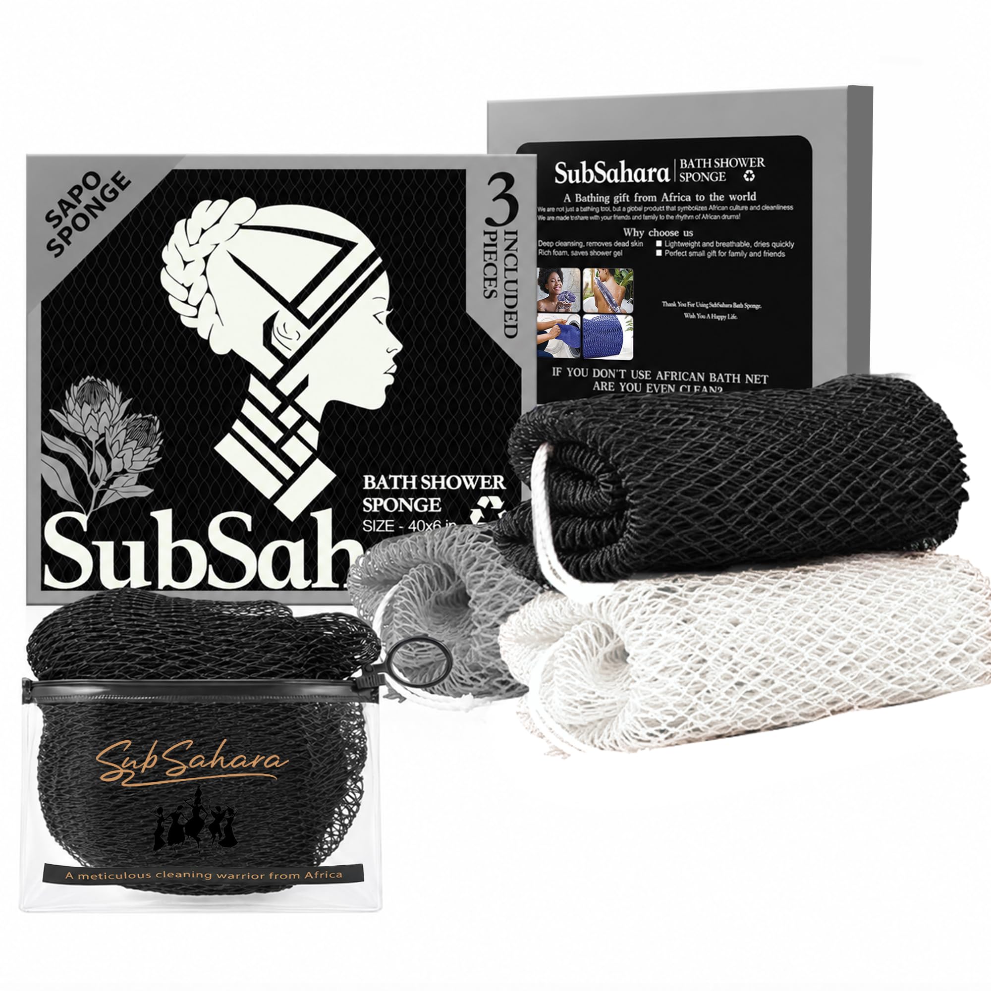 African Net Sponge - Exfoliating Body Scrubber (2 Pack) -18