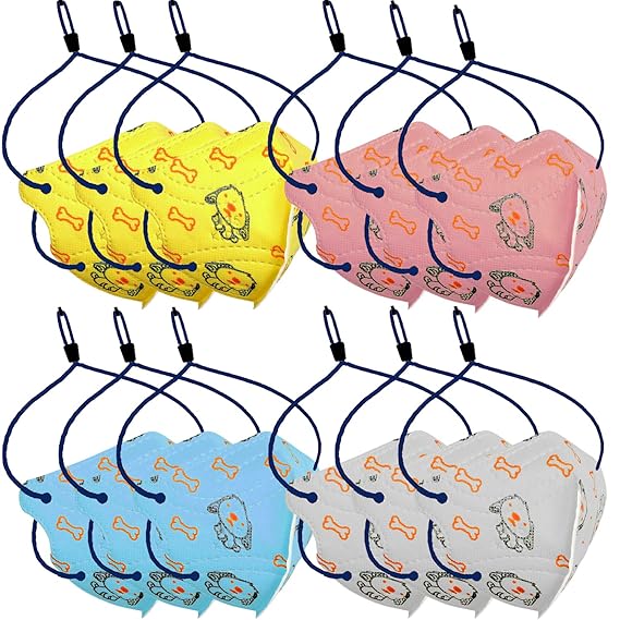 Shocknshop Non Woven N95 Printed Kids Face Mask With 4 Layer Head Loop Design For Children Up to 14 Years - Pack of 12, Multicolor