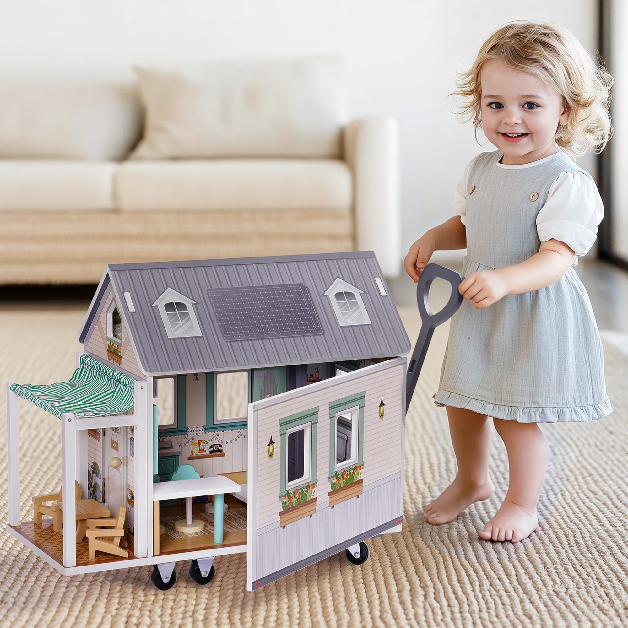 Amazon.com: ROBOTIME Doll House, Wooden Dollhouse with