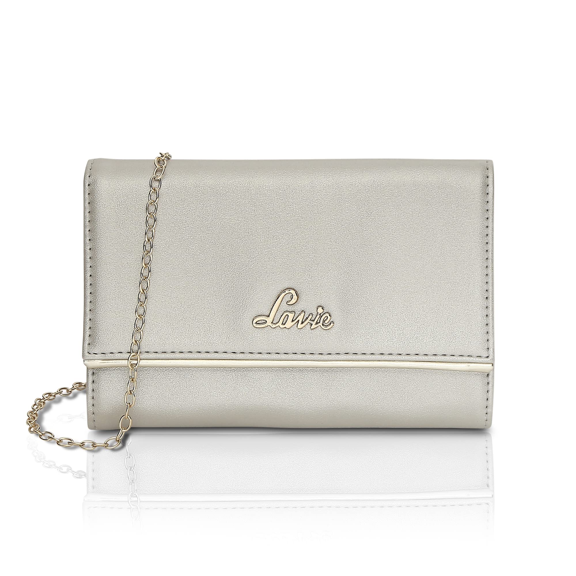 Lavie Womens Small Framed Foldover Clutch | Detachable Chain Sling Strap | Ladies Purse Wallet (B09GG9817D) Amazon Price History, Amazon Price Tracker