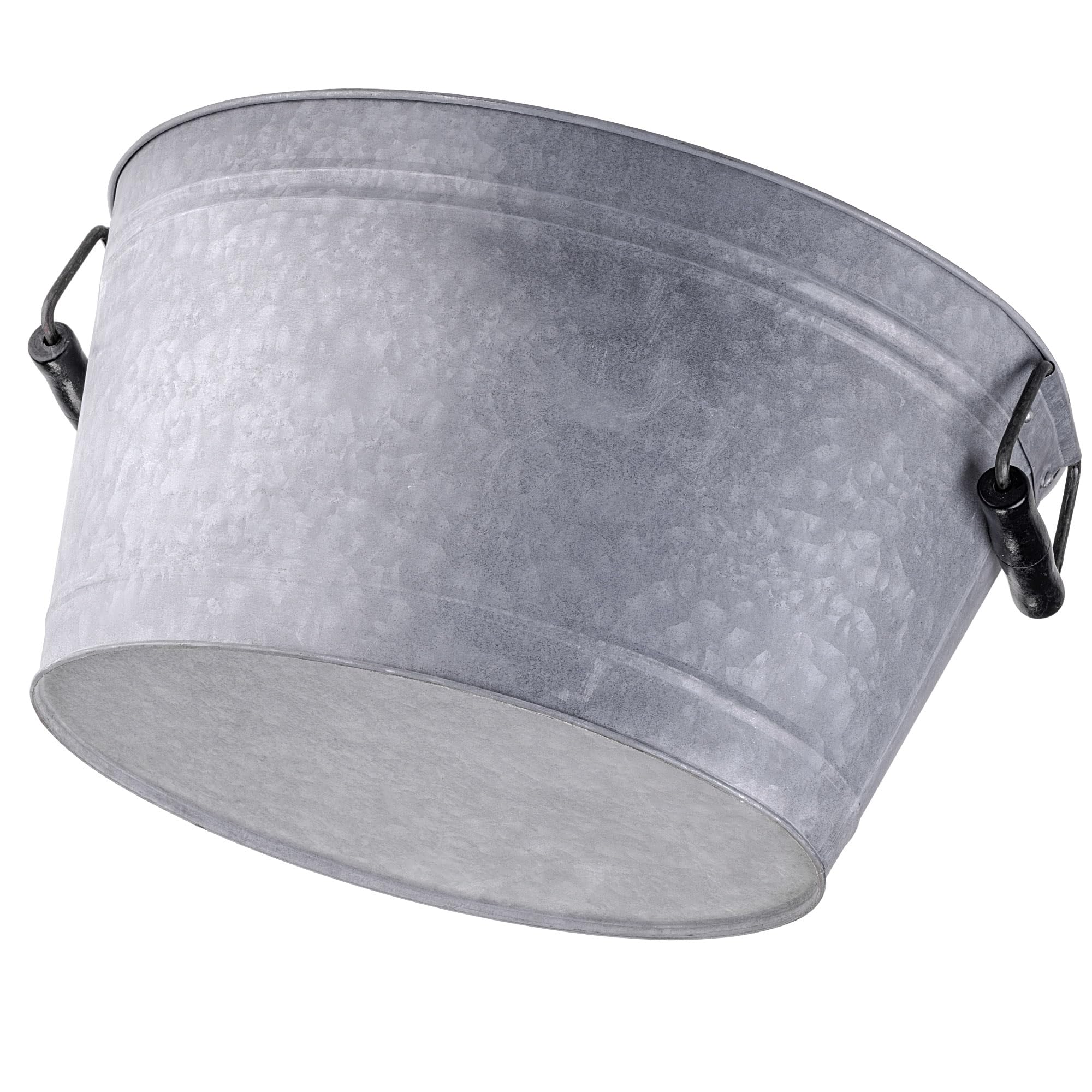 KADAX Lot de 4 bacs en zinc en 4 tailles : 6 l, 13 l, 19 l et 38 l, bac à plantes en acier galvanisé, idéal comme étang de jardin, bac à fleurs et seau à boissons (argenté)