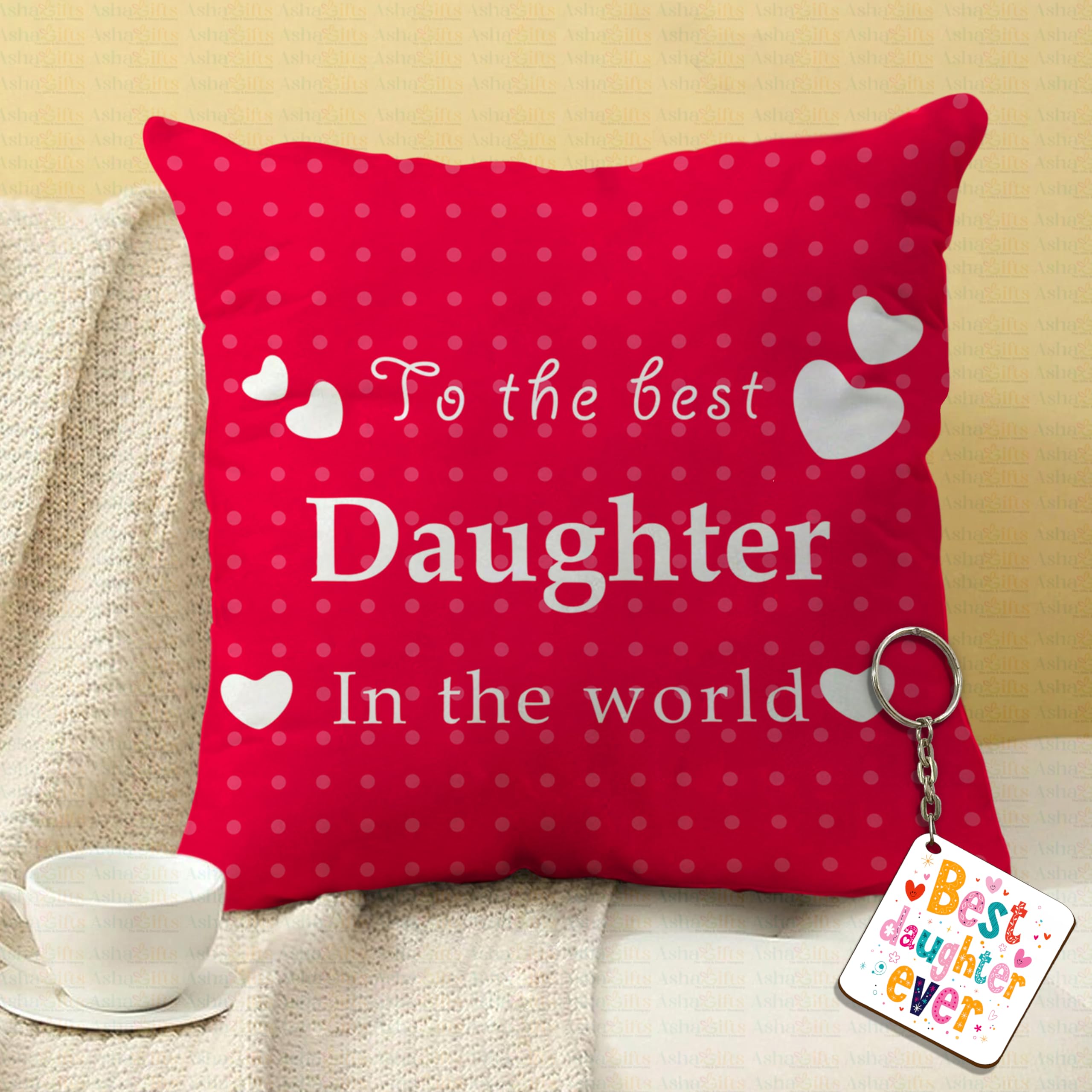 Gift for Daughter Gift Ideas for 16 Girl Birthday Birthday Daughters Day Gift for Daughter Girls Kids Sister Printed Pillow Cushion Cover 12 inch X 12 inch with Filler & Key Ring-picture-31