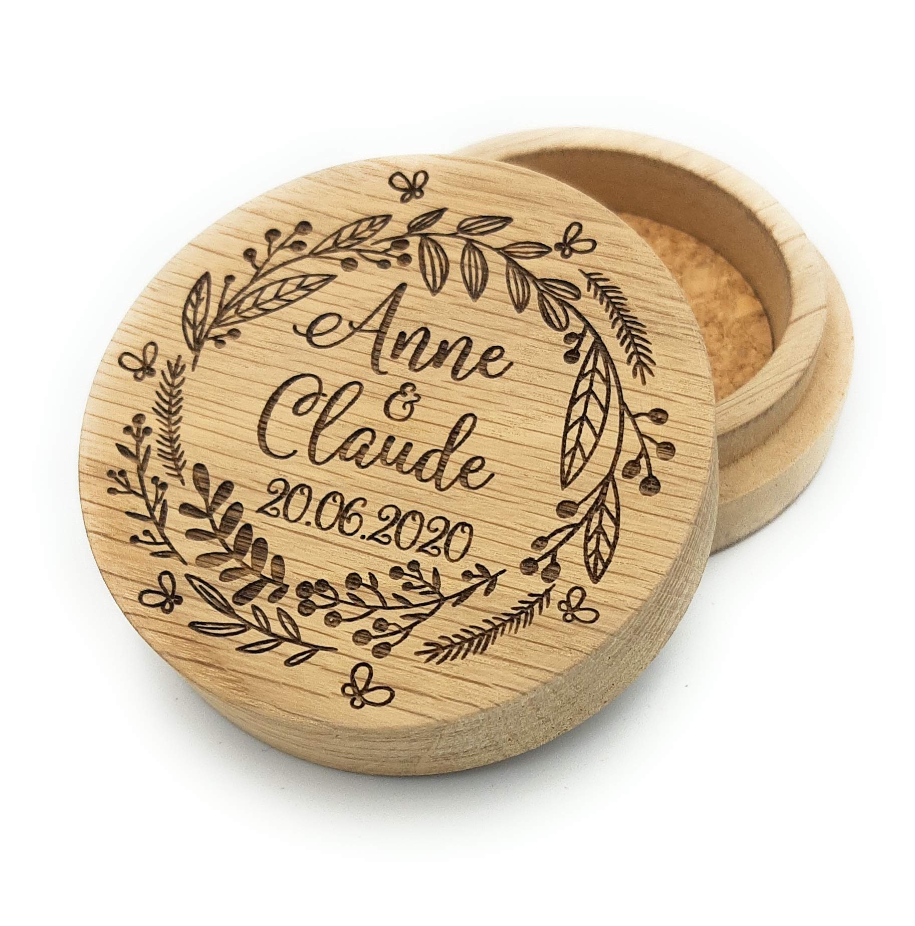 Ring Box aus Holz, Ringschatulle, Ringbox, Ringschachtel, Ringkästchen für Hochzeit, Verlobung oder Heiratsantrag, personalisiert
