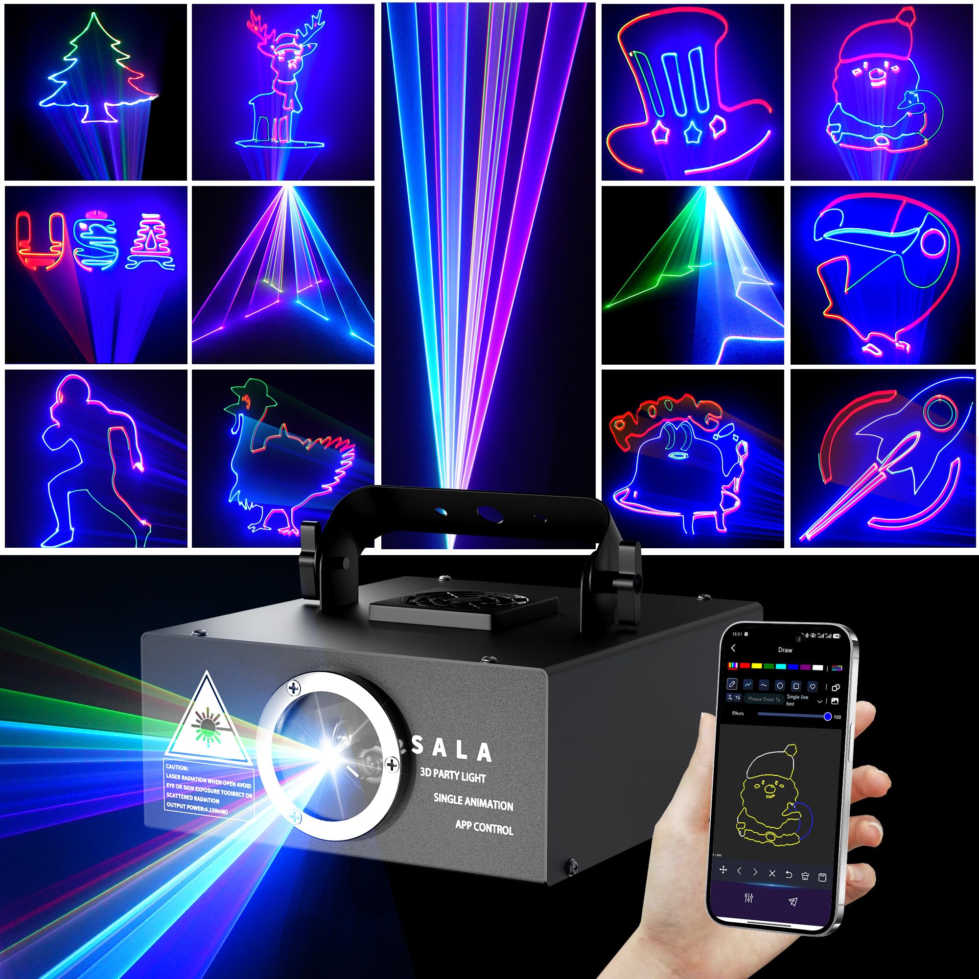 Amazon.com: DJ Laser Light with App Control, 3D Animation Laser