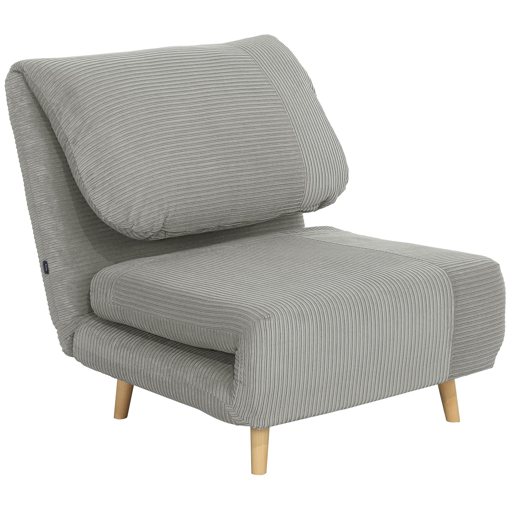 HOMCOM 2 in 1 Schlafsessel Klappbar Gästebett 82 x 87 x 89 cm Grau | Schlafsofa mit Bettfunktion, Verstellbarer Rückenlehne, Relaxsessel in Cordoptik, Klappsessel, bis 200kg