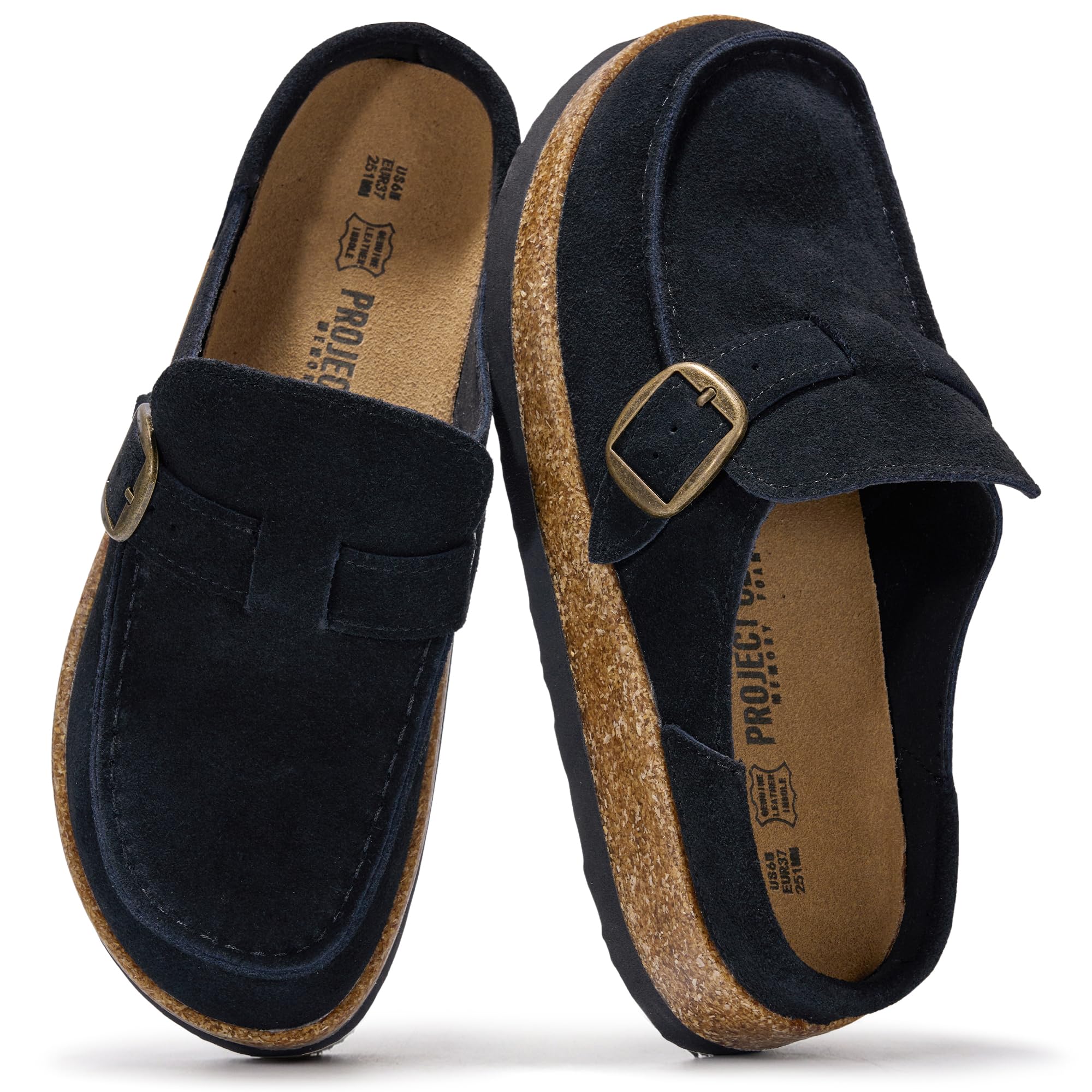 PROJECT CLOUD 100% Genuine Leather Moccasin Clogs for Women Fall Shoes | Memory Foam Insole Clogs for Comfortability - Fall Shoes for Women Durable Womens Clogs - Water-Resistant Mules for Women