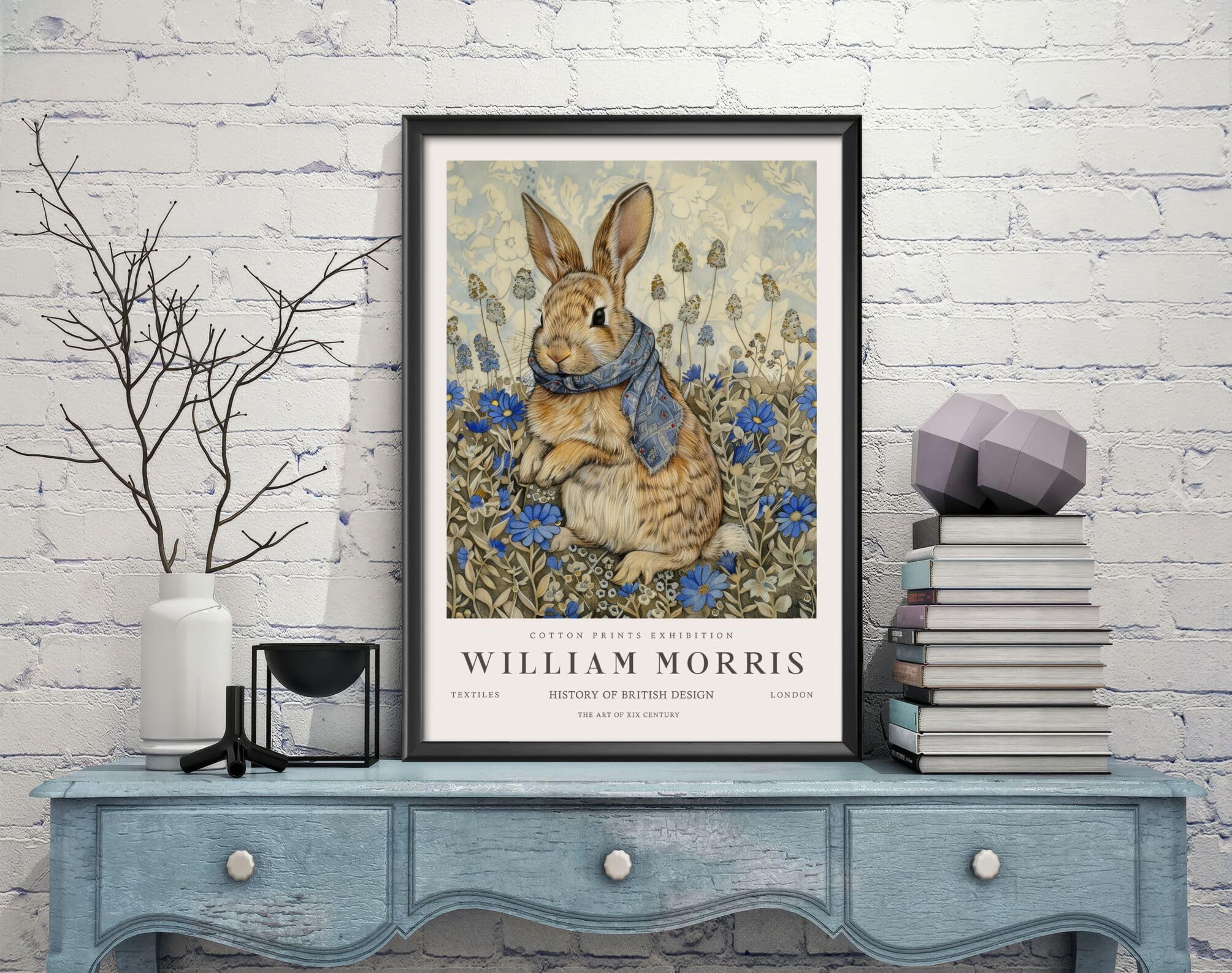 William Morris Hare, Rabbit Print, William Morris Exhibition Print, William Morris Poster, Vintage Wall Art, Textiles Art, Vintage Poster (118c) A4