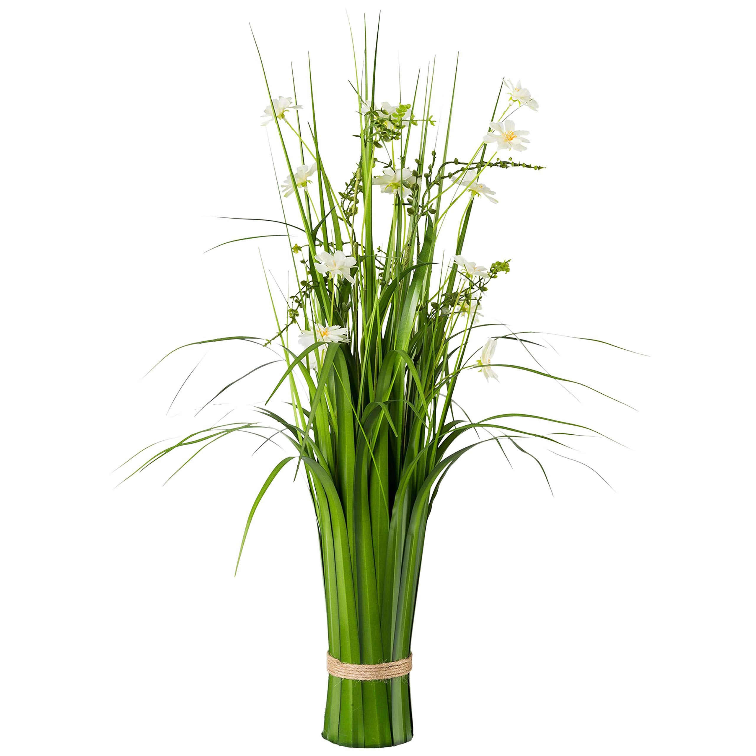 Grasbusch mit Cosmea-Blüten.