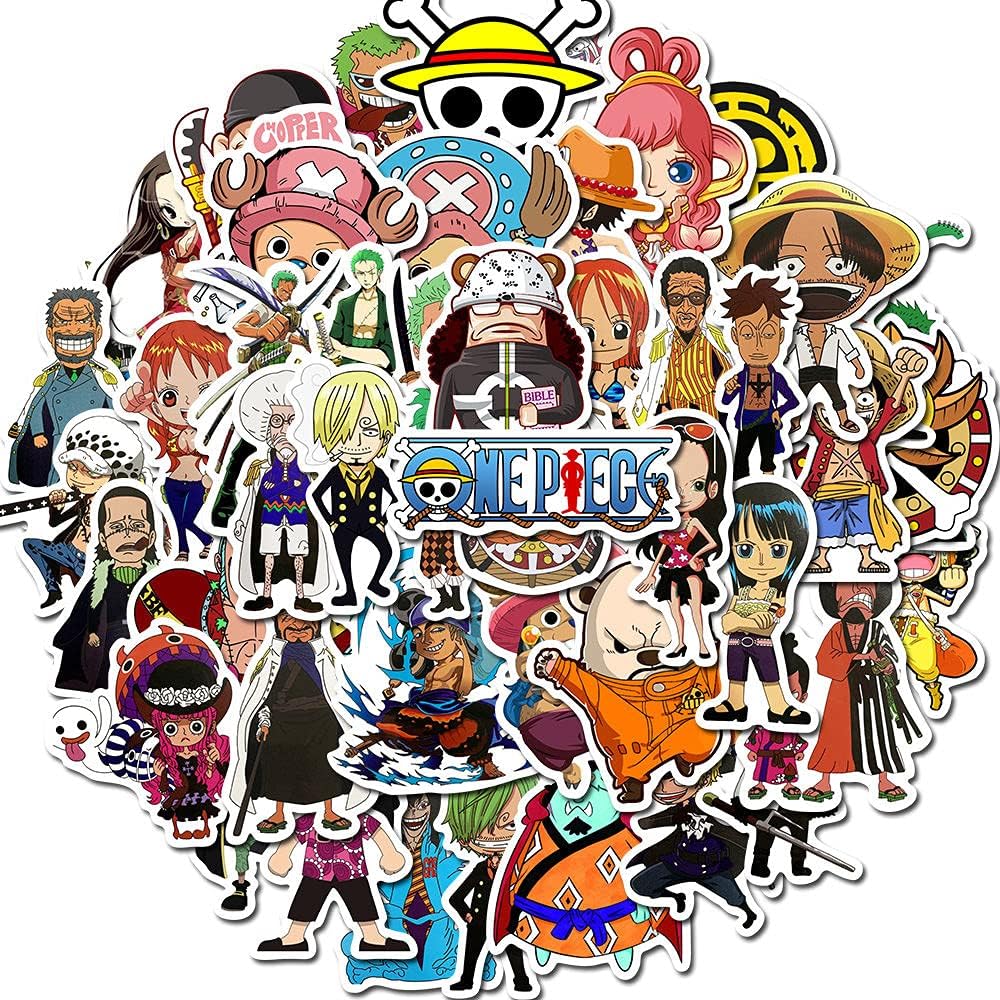 50枚ワンピース漫画pvc防水ステッカー車 スーツケース ノートブック 冷蔵庫 スクラップブック 鏡 日記 スケートボード 自転車 タッチパッド キーボード 水筒 スケートボード コンピューター ラップトップ ギター 壁 家具アニメステッカー Faz Co Zm
