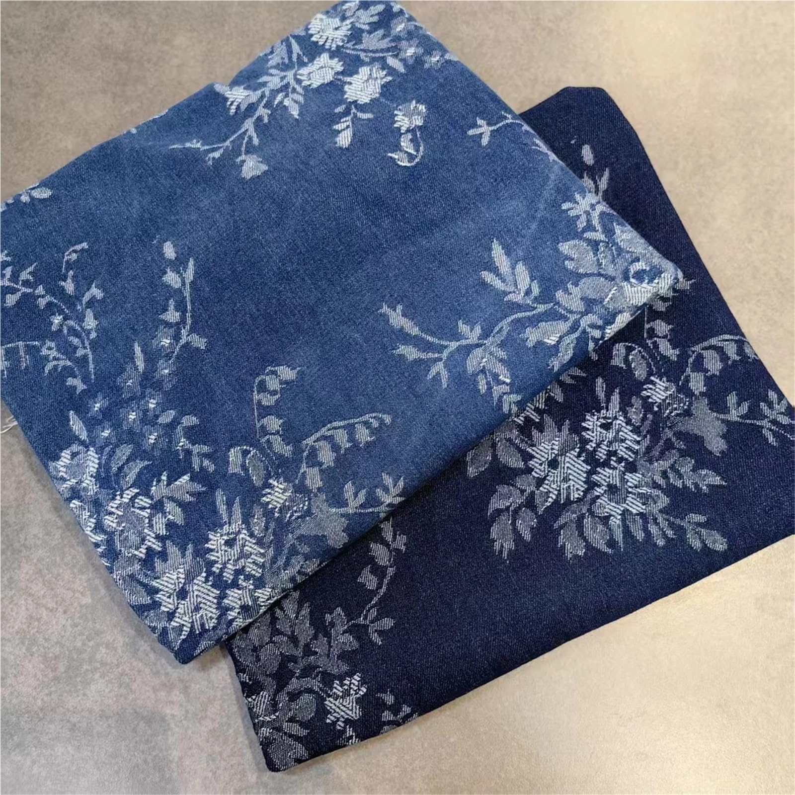 Tela Vaquera De AlgodóN Tela vaquera lavada Jacquard for manualidades, almohadas, zapatos, sombreros, ropa de moda, Material costura Diy por metro Tela De Costura(Dark blue,1.5 meters)