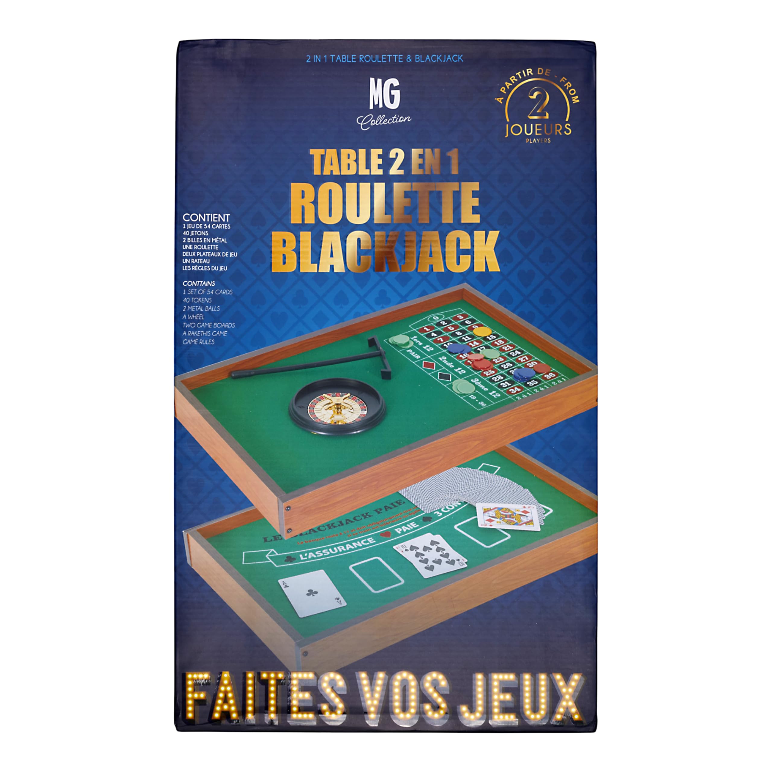 Meister Gadget, MG3490, Bring das Kasino nach Hause mit diesem Spiel des Kasinos 2 in 1 ! Bluffen, Strategie und viel Lachen garantiert mit diesem Spiel von Black Jack und Roulette.
