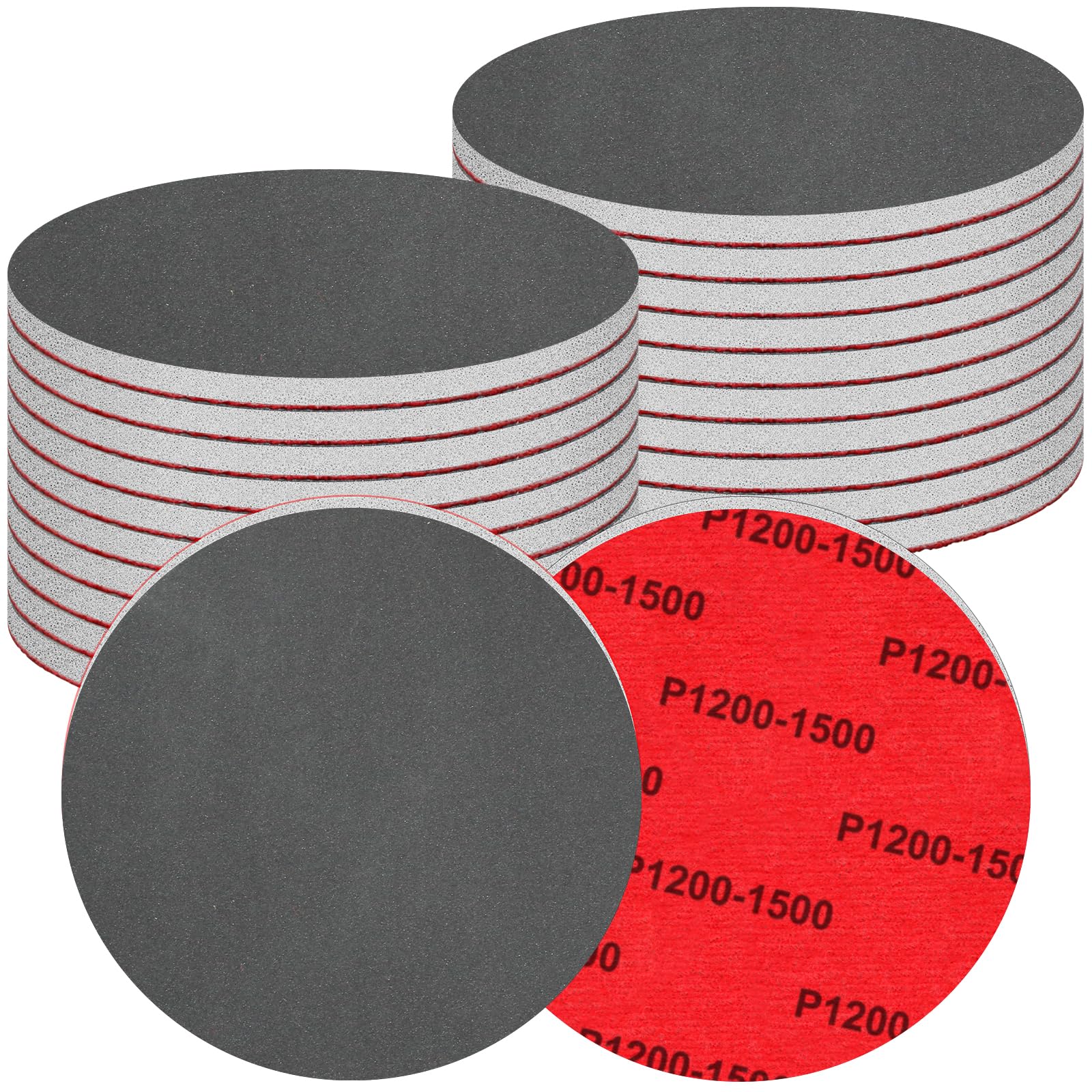 20 Pcs 150mm Sanding Sponge Disc Set, 1200-1500 Grit Hook and Loop Foam Sanding Pads, Washable and Reusable Sanding Disc for Random Orbital Sander, Wet Dry Finishing
