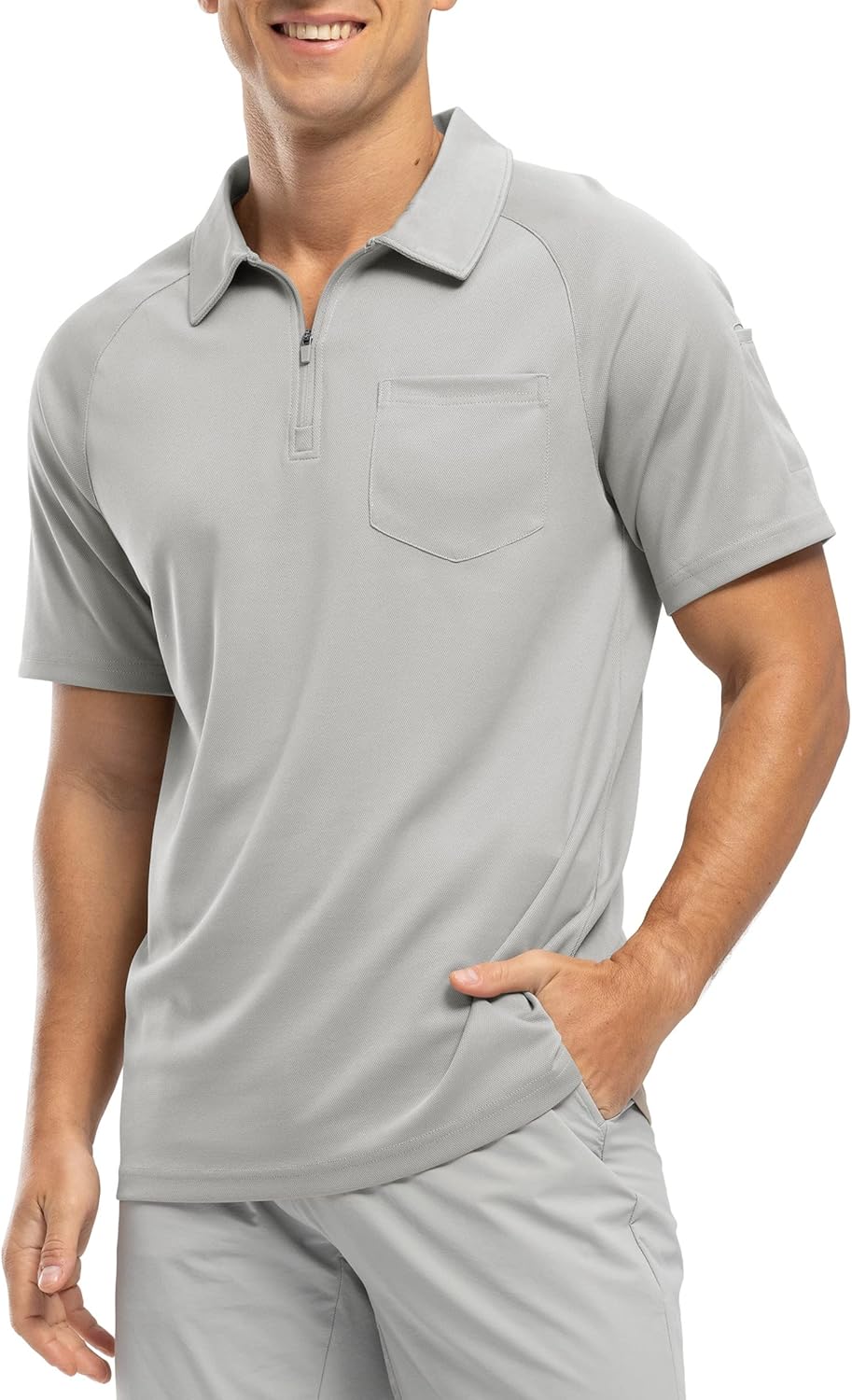 Rdruko Men’s 1/4 Zip Polo Shirts with Pocket Summer Short Sleeve Breathable Quick Dry Golf Tennis Tops Casual Smart Work T Shirts Rdruko Men’s 1/4 Zip Polo Shirts with Pocket Summer Short Sleeve Breathable Quick Dry Golf Tennis Tops Casual Smart Work T Shirts