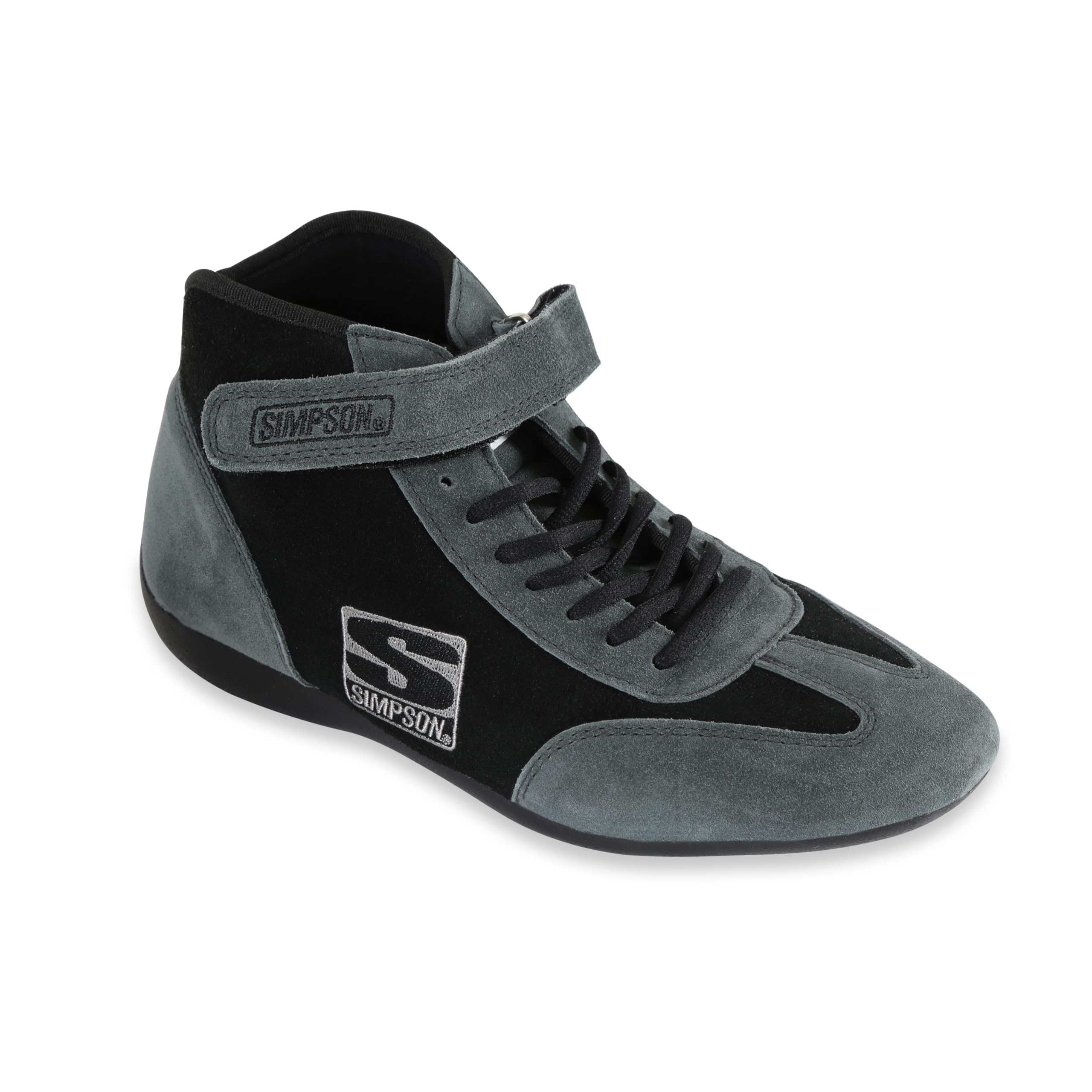 SIMPSON SAFETY MT110BK Driving Shoe - Fusion - Mid-Top - SFI 3.3/5 - Suede Outer - Nomex Inner - Black/Gray - Size 11 - Pair