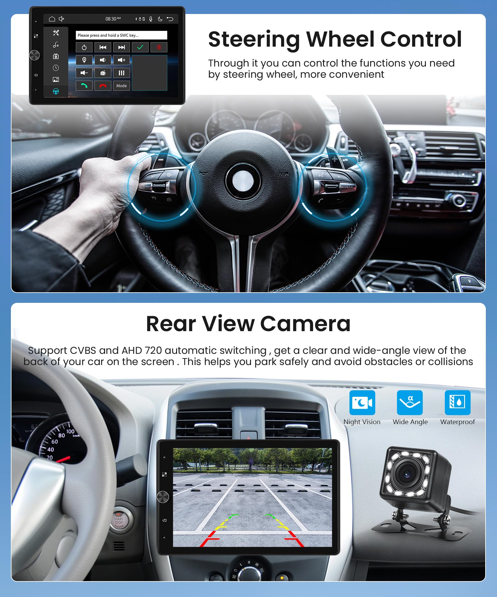 Icreative 7 Inch Universele Draadloze Carplay Android Auto Autoradio IPS Touchscreen Multimedia Speler Google Siri Assistent Auto Monitor Autoradio kopen vanaf een prijs van 71