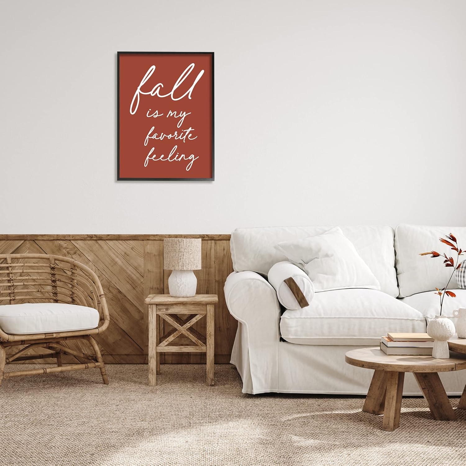 Stupell Industries Fall Favorite Feeling Seasonal Autumn Calligraphy Phrase,Design by Lettered and Lined