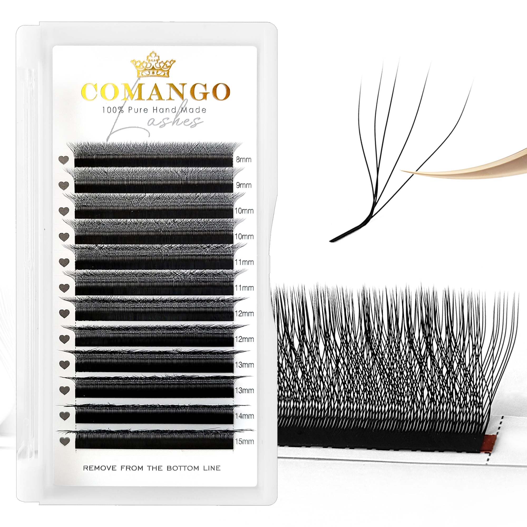 W Eyelash Extensions 0.07mm Thickness 5D Premade lash Fans LU/M Curl Lashes 8-15mm Mixed Tray Soft Fluffy Volume Lash Fans Natural Look Individual Eyelashes (5D-0.07-LU,8-15MM)