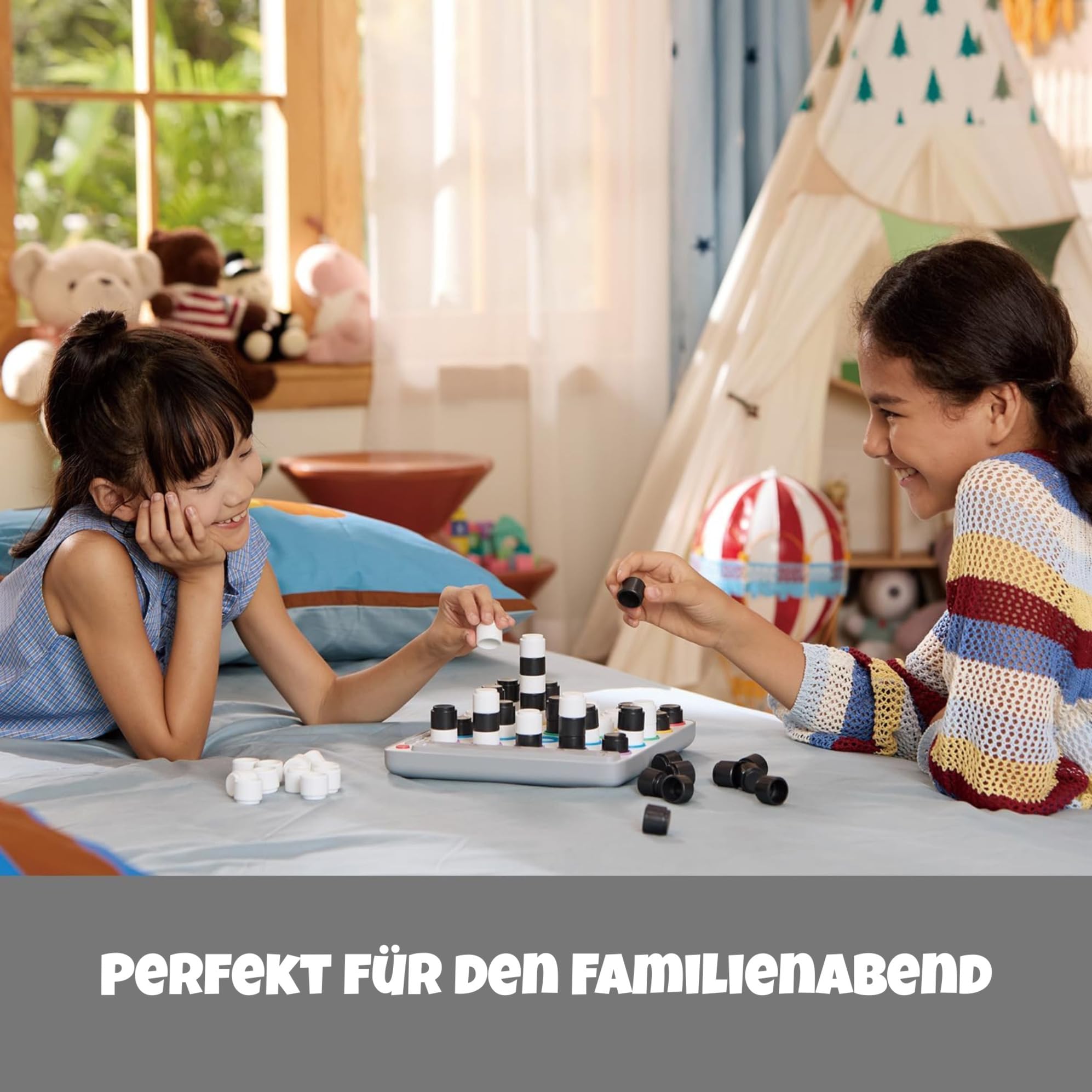 GiiKER Smart Four, 3D-KI-gestütztes 4-Gewinnt-Spiel, Strategie-Brettspiele mit integriertem Schiedsrichter für 1 2 Spieler, Reisespiele für Kinder ab 6 12 Jahren