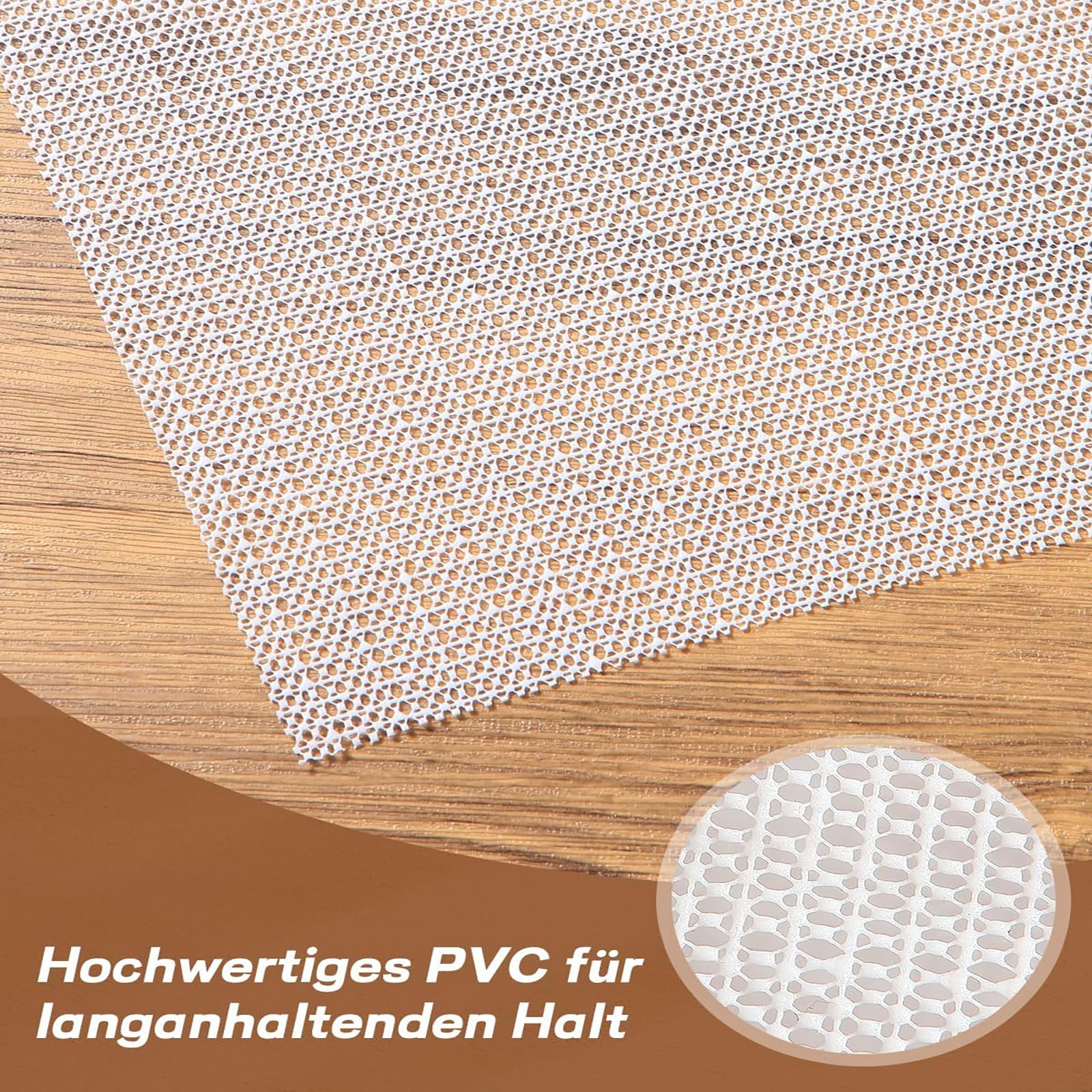 Sottotappeto 220 x 220 cm Lavabile Tagliabile Multiuso Tappetino Antiscivolo in Pvc/Sotto Tappeto Antiscivoli per Cemento, Piastrelle e Legno, Bianco