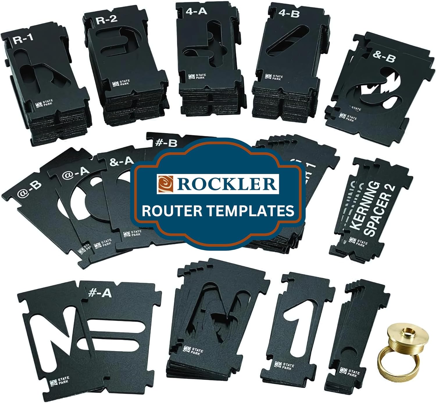 Router Letter Template Set (2.25”, 99 Pieces) – State Park Font Letter Router Template – Interlocking Sign Making Templates w/Letters, Numbers, Symbols & More - Interlock Signmaker's Templates