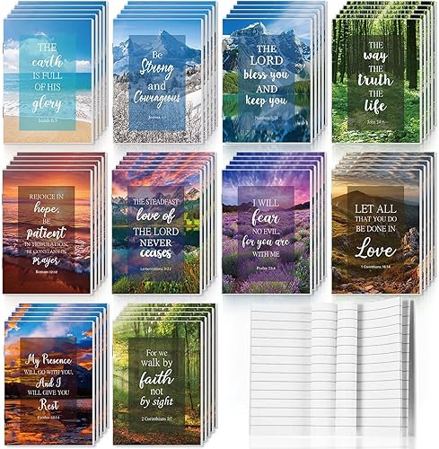 CHENGU Paquete de 100 cuadernos de oración, regalos a granel, cuadernos cristianos para mujeres y hombres, cuadernos con versículos de la Biblia,
