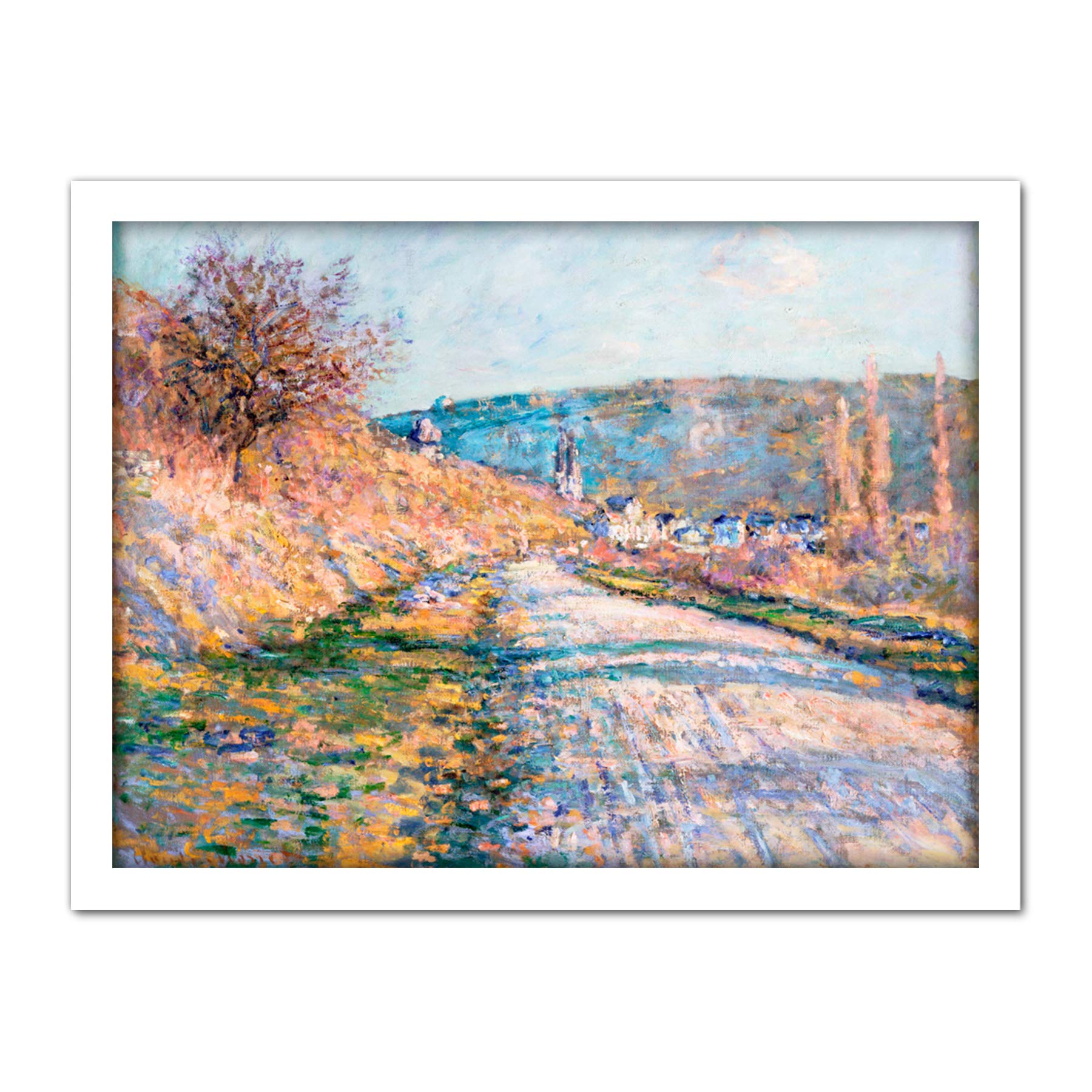 Claude Monet The Road To Vetheuil Large Framed Art Print Poster Wall Decor 18x24
