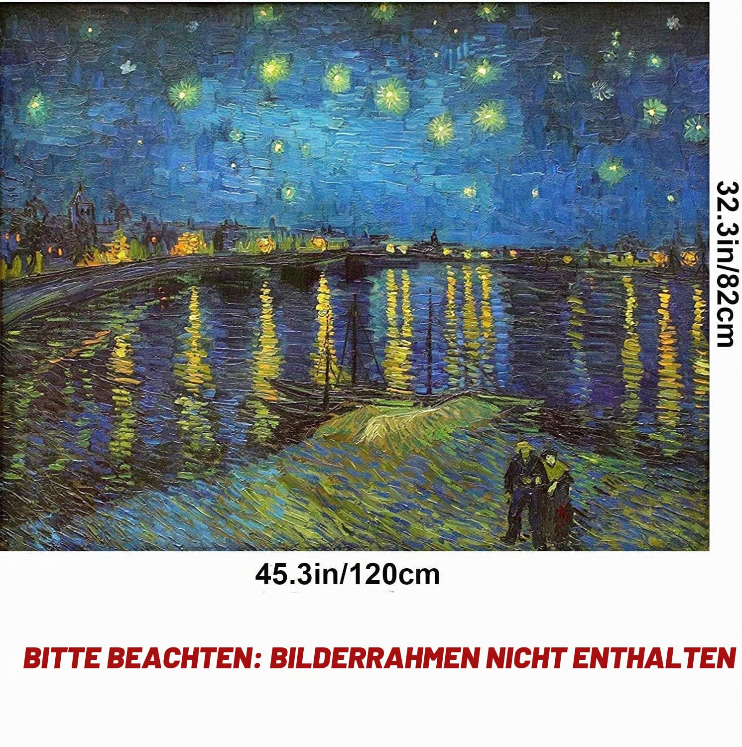 Puzzle 3000 Teile Erwachsene Sternennacht über der Rhone von Vincent Van Gogh 115 x 82 cm Puzzles für Erwachsene Klassische Puzzles 3000 Teile Van Gogh Puzzles Schwer