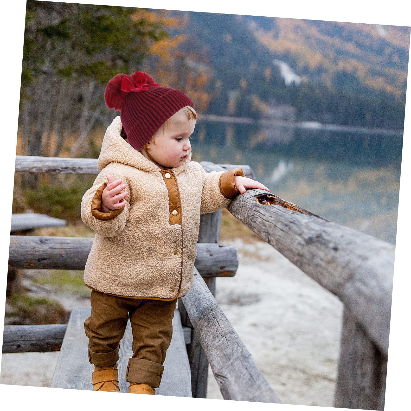 COLLBATH 3 Uds Gorro De Punto para Niños Gorro para Recién Nacido Gorro De Lana con Lazo Gorro Tejido con Lazo para Niños Gorro Tejido Cálido para Gorros De Punto para Mujeres
