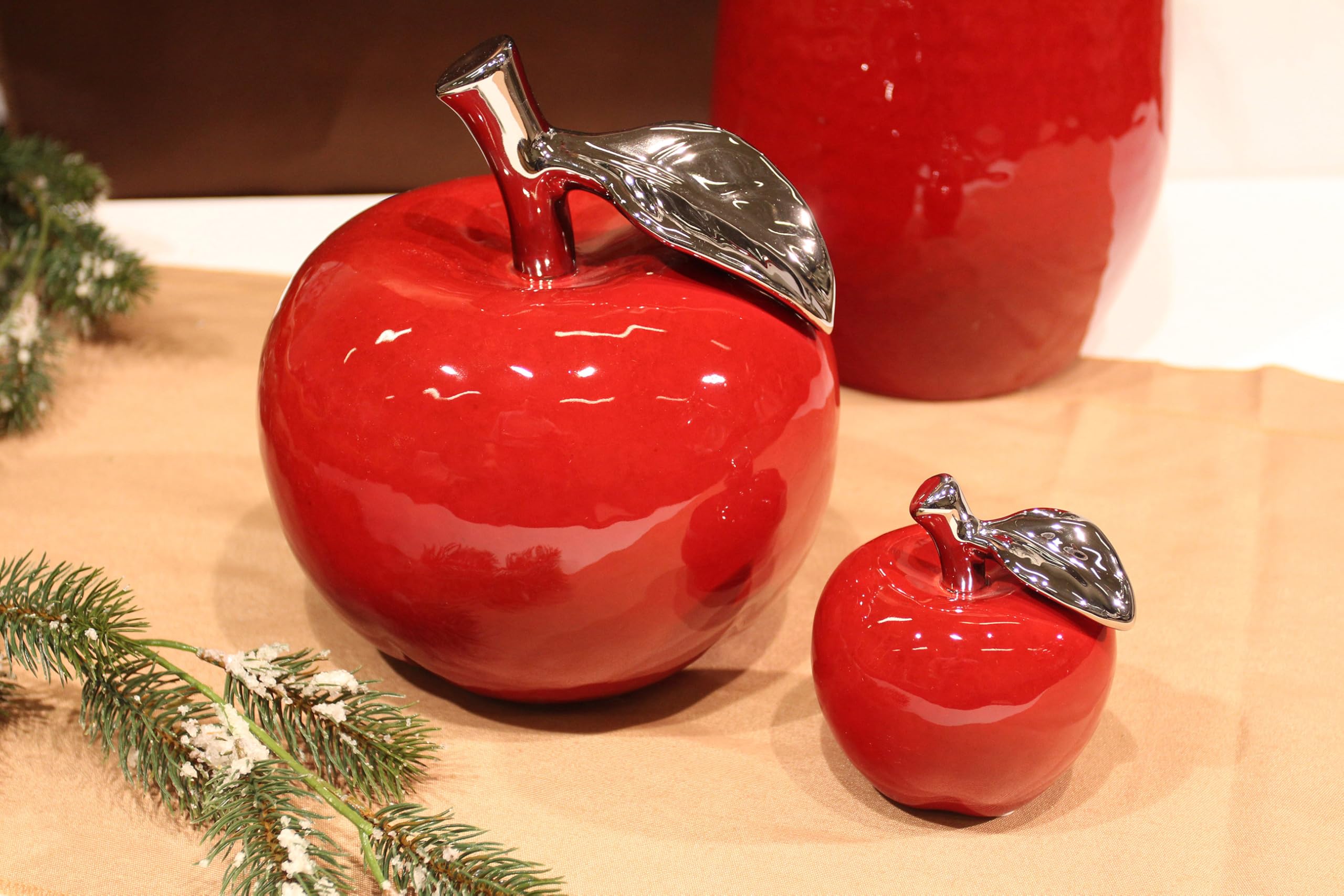 Pommes en céramique rouge pour décoration d'intérieur moderne - PU 6