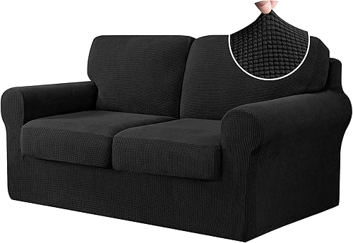 Miniatura 18 de CHUN YI Fundas de sofá de 7 piezas, fundas de sofá lavables, funda elástica para sofá de 3 cojines con respaldo y fundas de cojín separadas, Azul