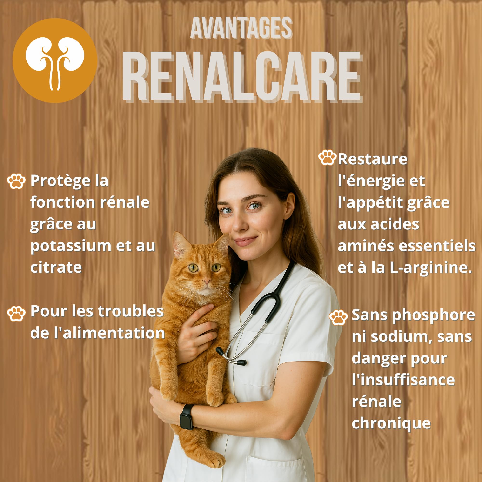 Renalcare - Complément rénal Liquide 250 ML Chats - Redonne énergie et appétit aux Chats souffrant de problèmes rénaux - Prévient l'anémie et favorise la santé rénale - sans phosphore ni Sodium-Bacon