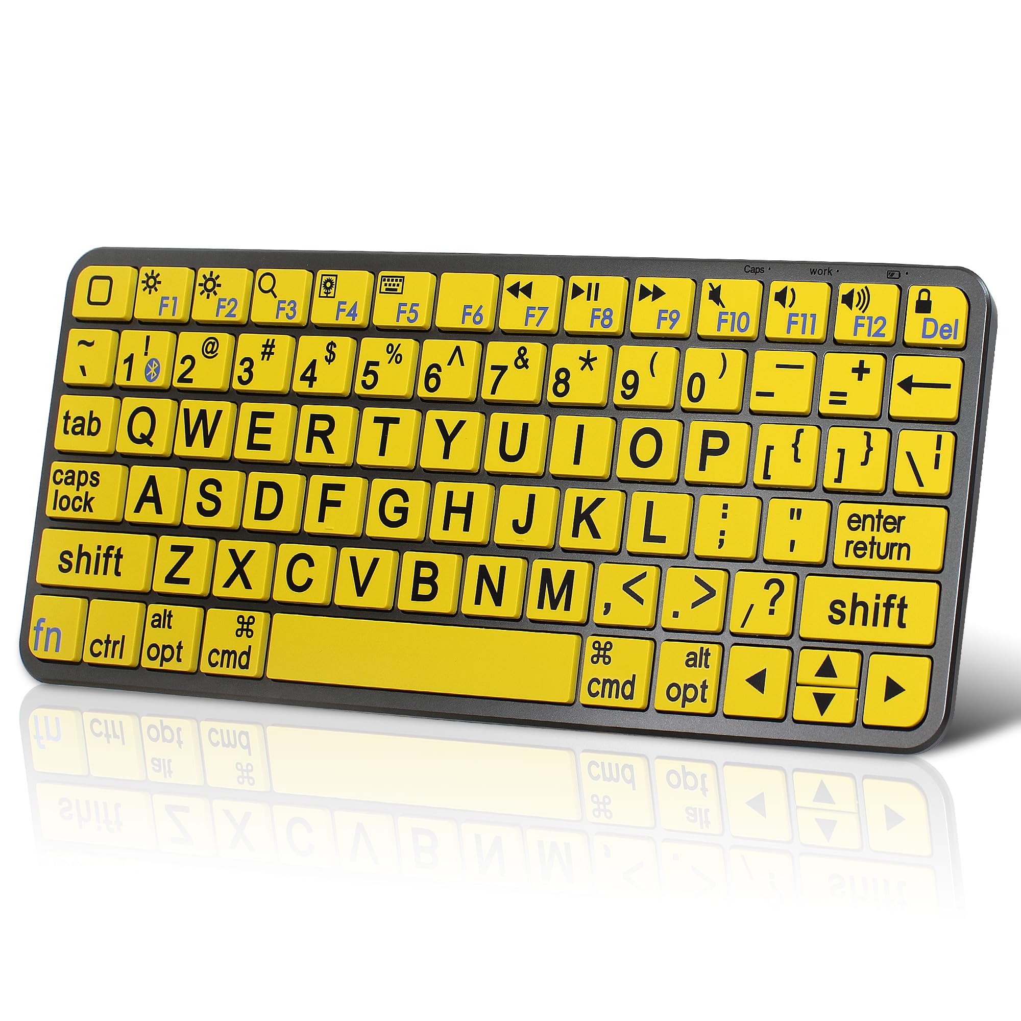 Photo 1 of HXMJ Large Print Bluetooth Keyboard - Yellow
