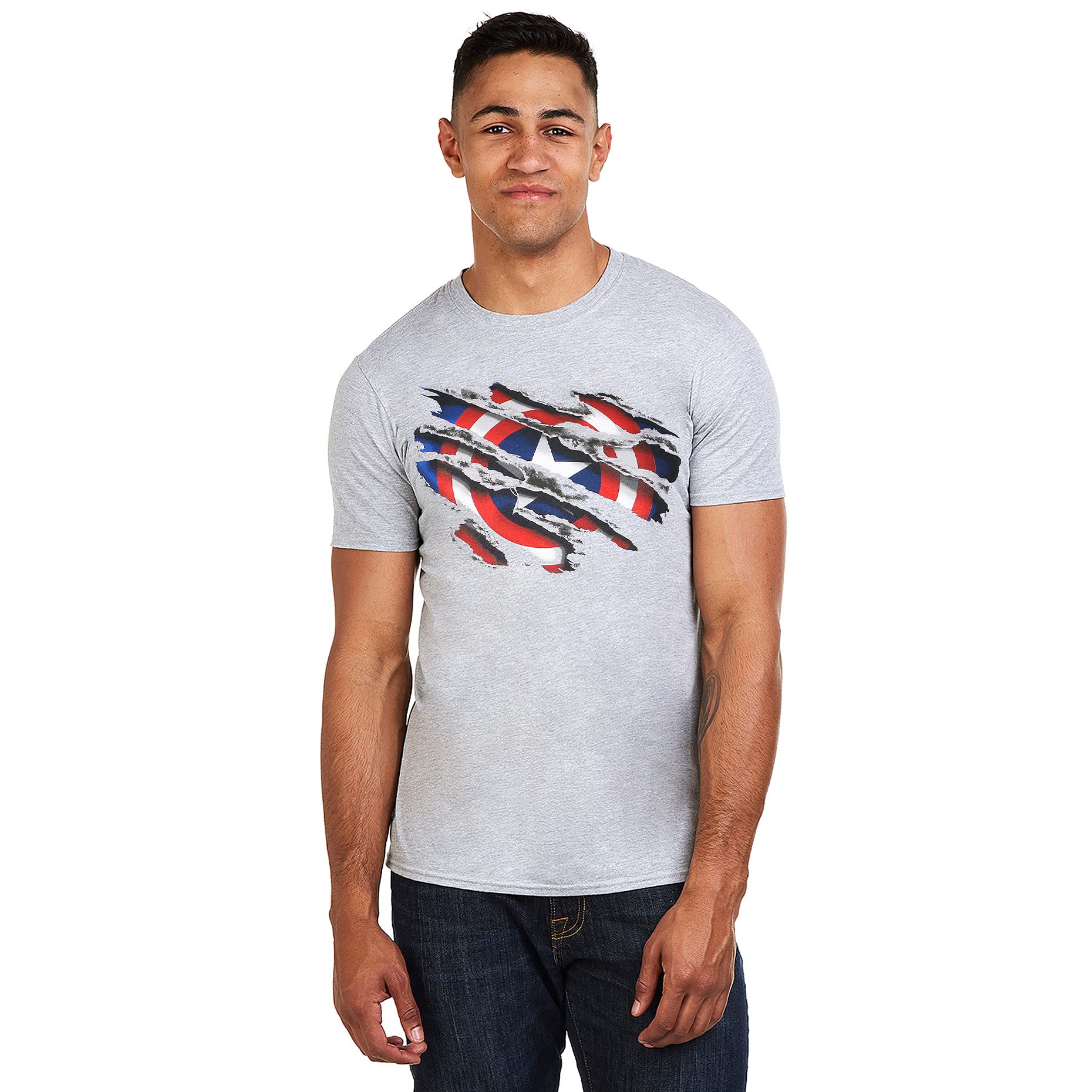 MarvelMen's Captain America Torn T - Shirt (pack of 1)