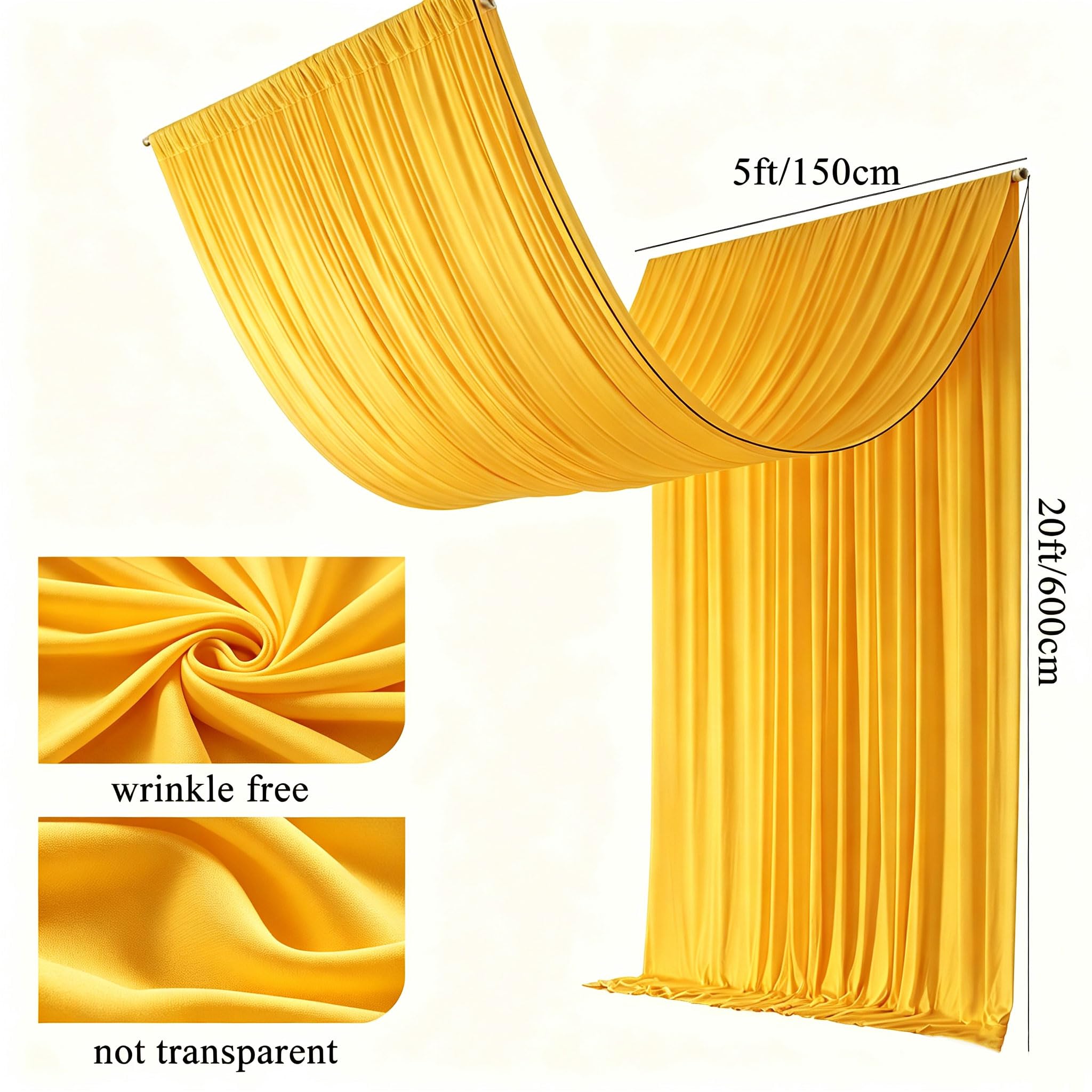 2 Paneles de Paño para Techo 150x600cm para Bodas y Fiestas
