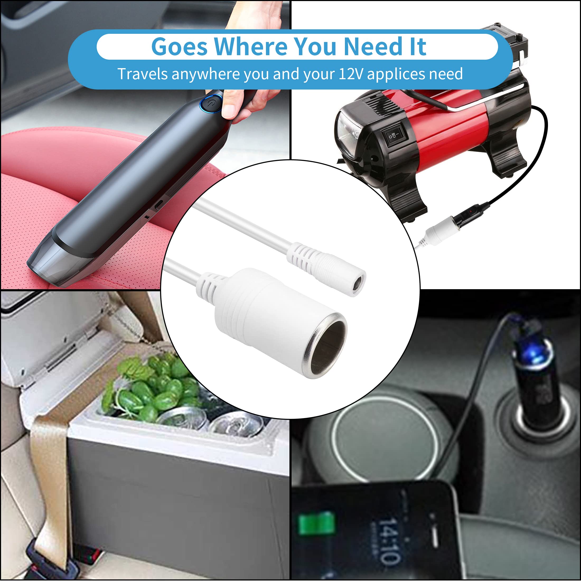 12V DC5.5 X2.1 Auto Sigaretta-Accendisigari Cavo Adattatore Di