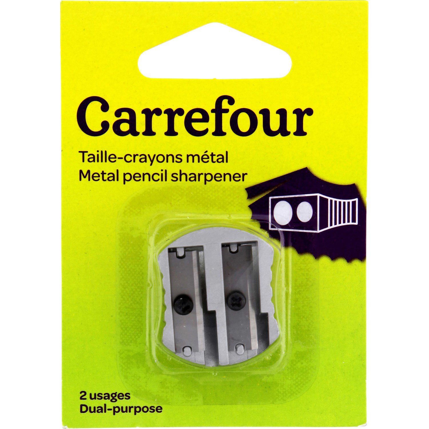 Carrefour 3270192696917 - Sacapuntas (manual, metálico, metal, acero)