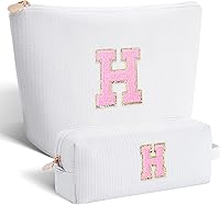 Vista 17 de Bolsa de maquillaje con iniciales personalizadas, bolsa de cosméticos, Lavanda, K