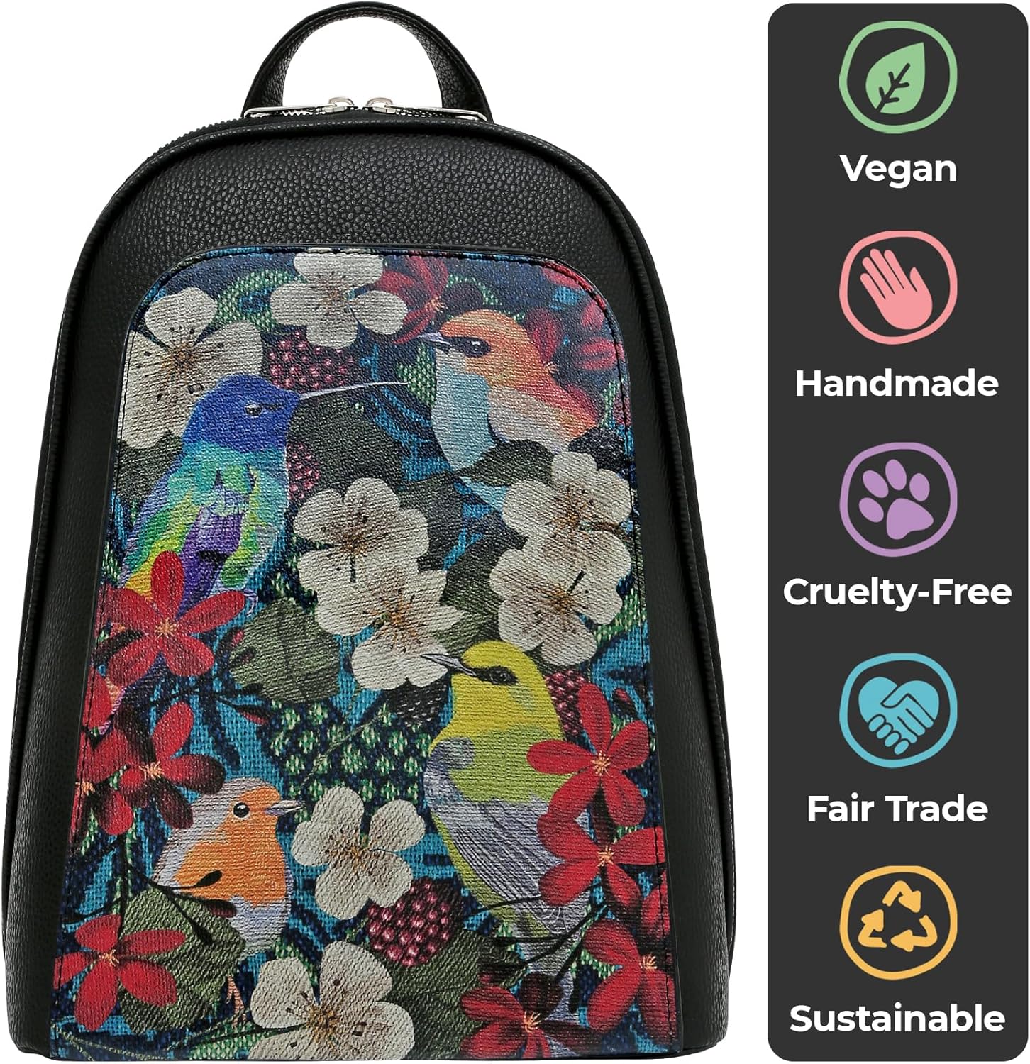 DOGO Small Backpack for Women - Vegan Leather and Unique Design Handmade Backpack Purse for Women, Fly Anywhere Design
