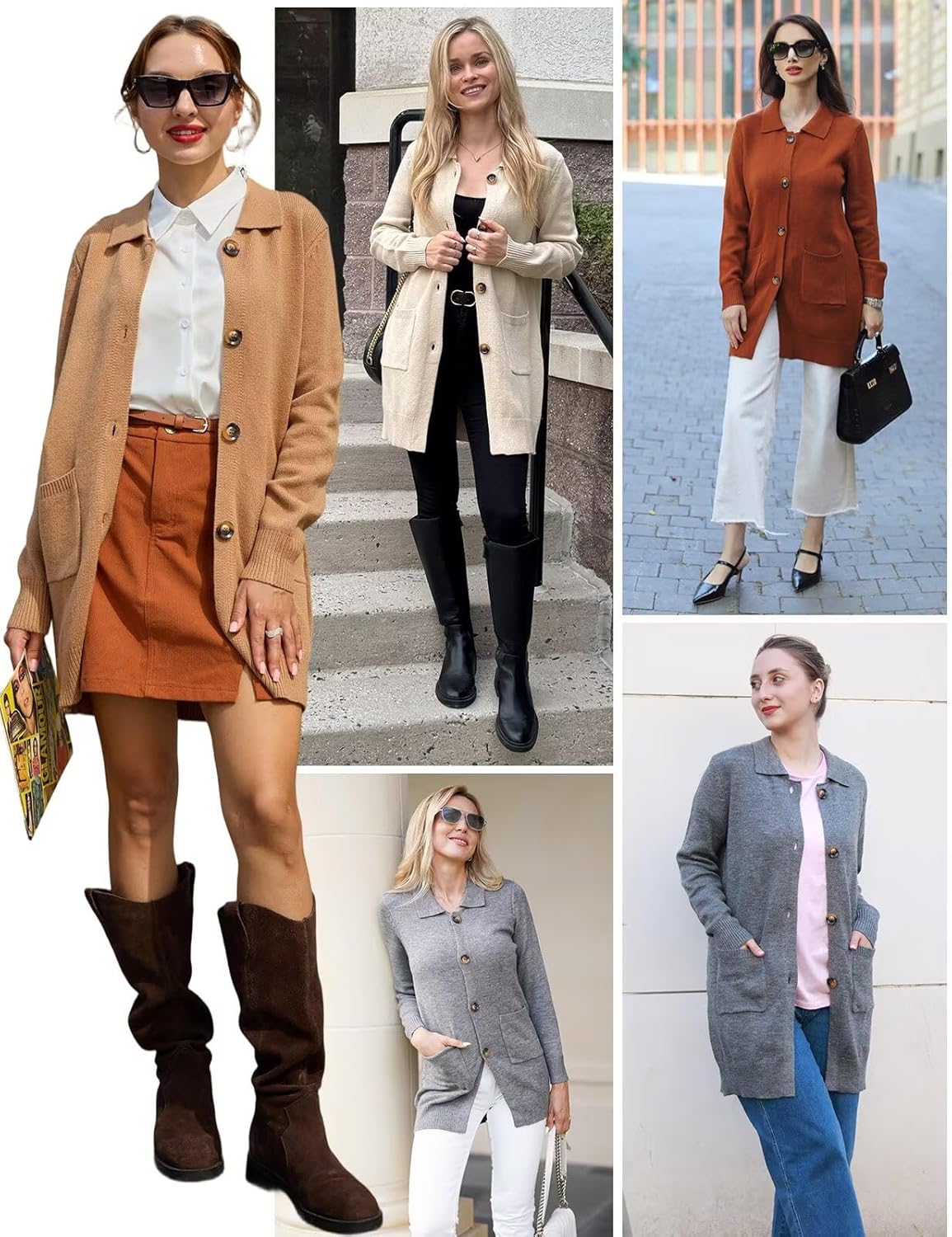 GRACE KARIN Women's Fall Long Cardigan Sweaters with Pockets, Button Knit Blazer Trendy, Open Front Dressy Casual Jacket - Image 9