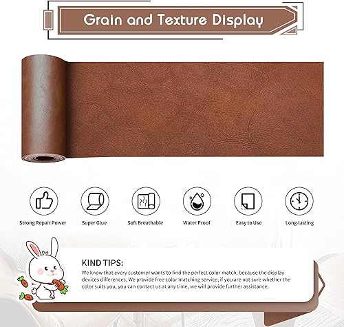 Vista 48 de KING MOUNTAIN Cinta de reparación de cuero, 16 x 60 pulgadas, gris, autoadhesiva, impermeable, ecológica