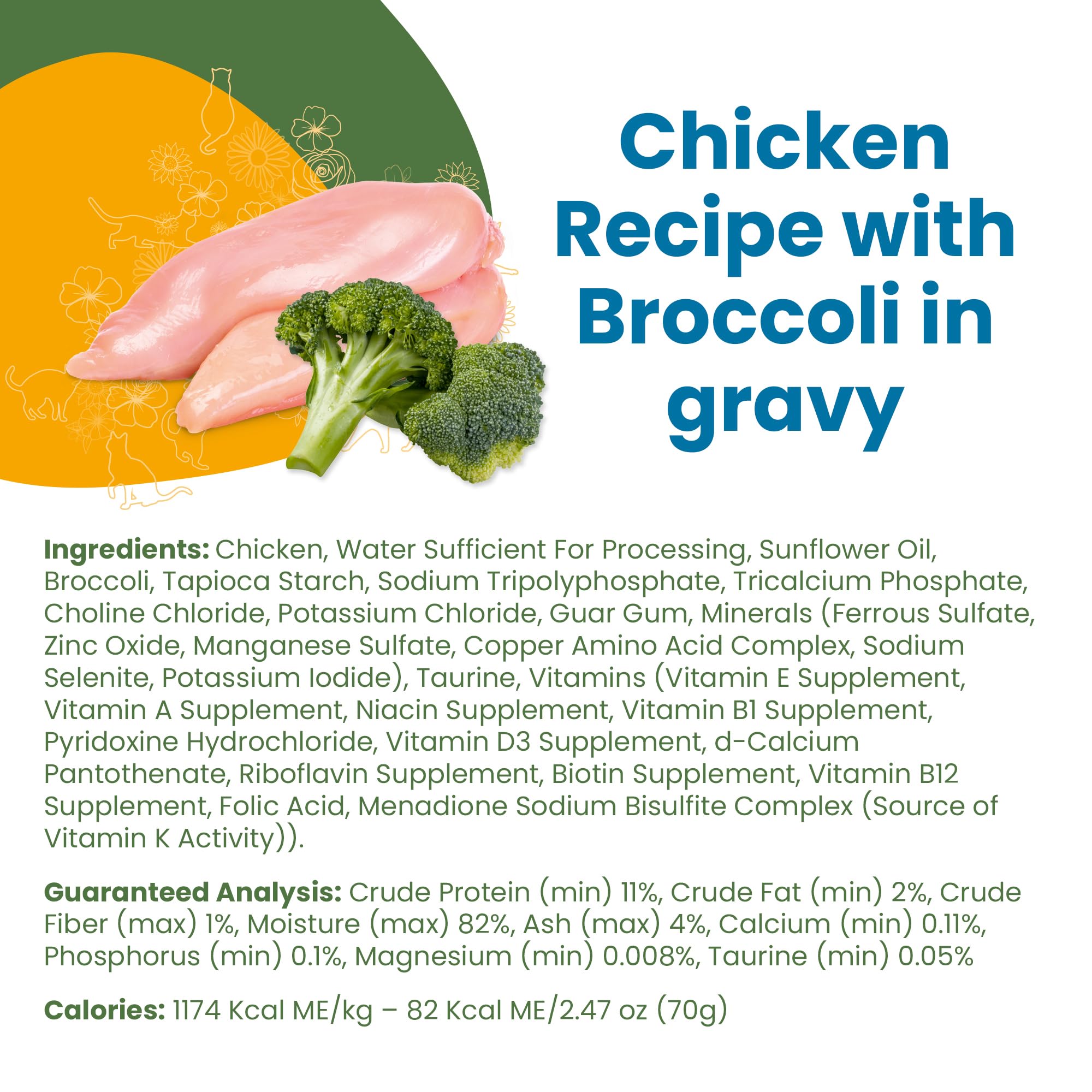 Almo Nature Classic Complete Wet Cat Food Chicken Recipe with Broccoli in gravy 2.47 oz (Pack of 12)
