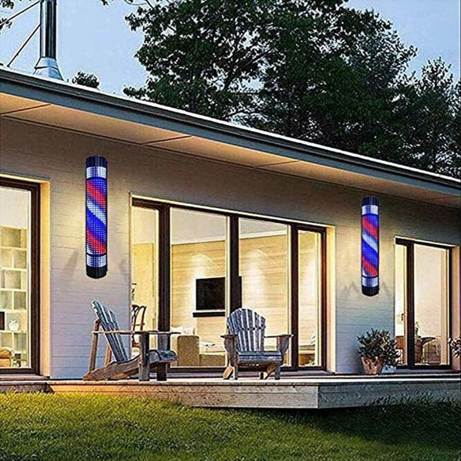 Globe lumineux LED pour barbier, lampe rotative extérieure pour salon de coiffure et salon de coiffure, panneau ouvert accrocheur pour entrée de magasin et affichage de fenêtre pour attirer les
