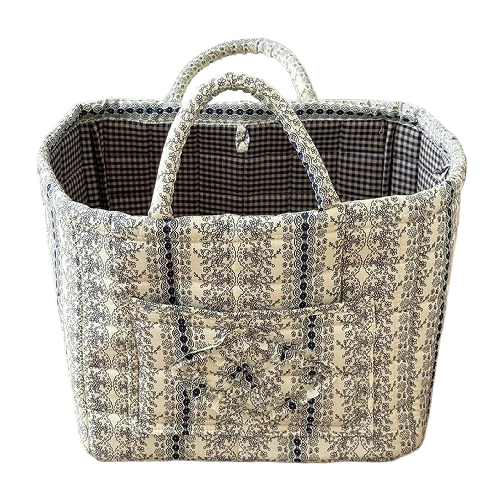 Fabric Cloth Storage Basket With Easy Carry Handles Laundry Bin Washable Clothes Hamper For Bedroom(Color1)