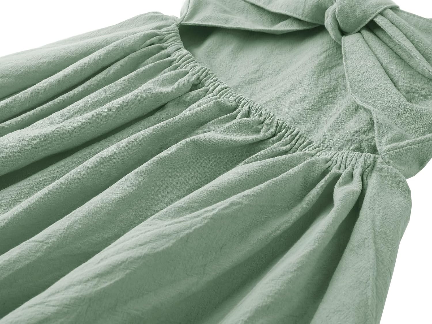 Dutebare Toddler Girls Dress Cotton Linen Ruffle Backless Sleeveless Kids Casual Party Dresses - Image 6