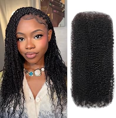Beauty Youth Afro Kinkys Bulk Human Hair(18 Inch) 35g/Pack, Braiding Hair for Dreadlocks, Loc Repair, Twists, Dreadlock Extensions Black